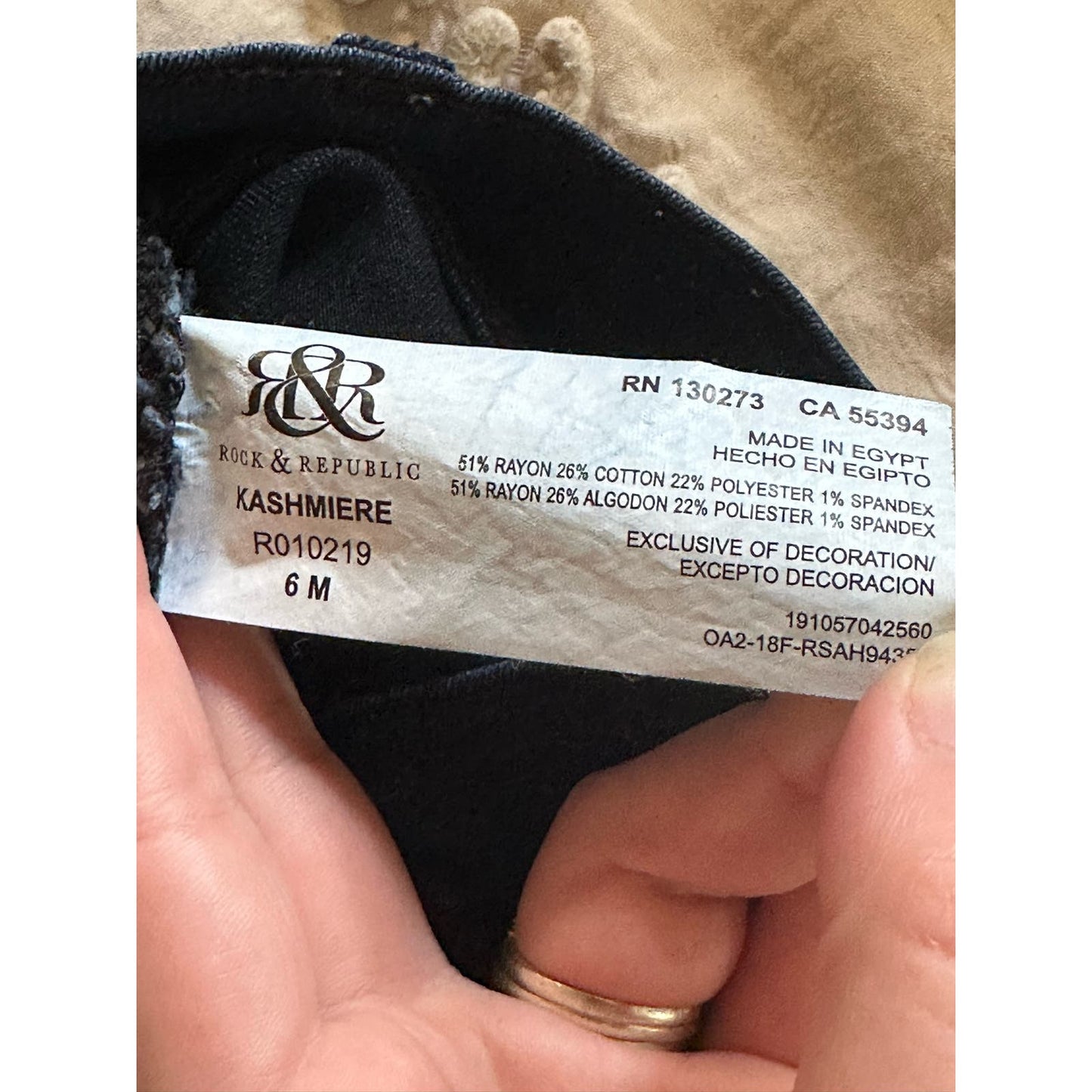 Rock & Republic Kashmiere Dark Wash Skinny Blue Jeans Size 6