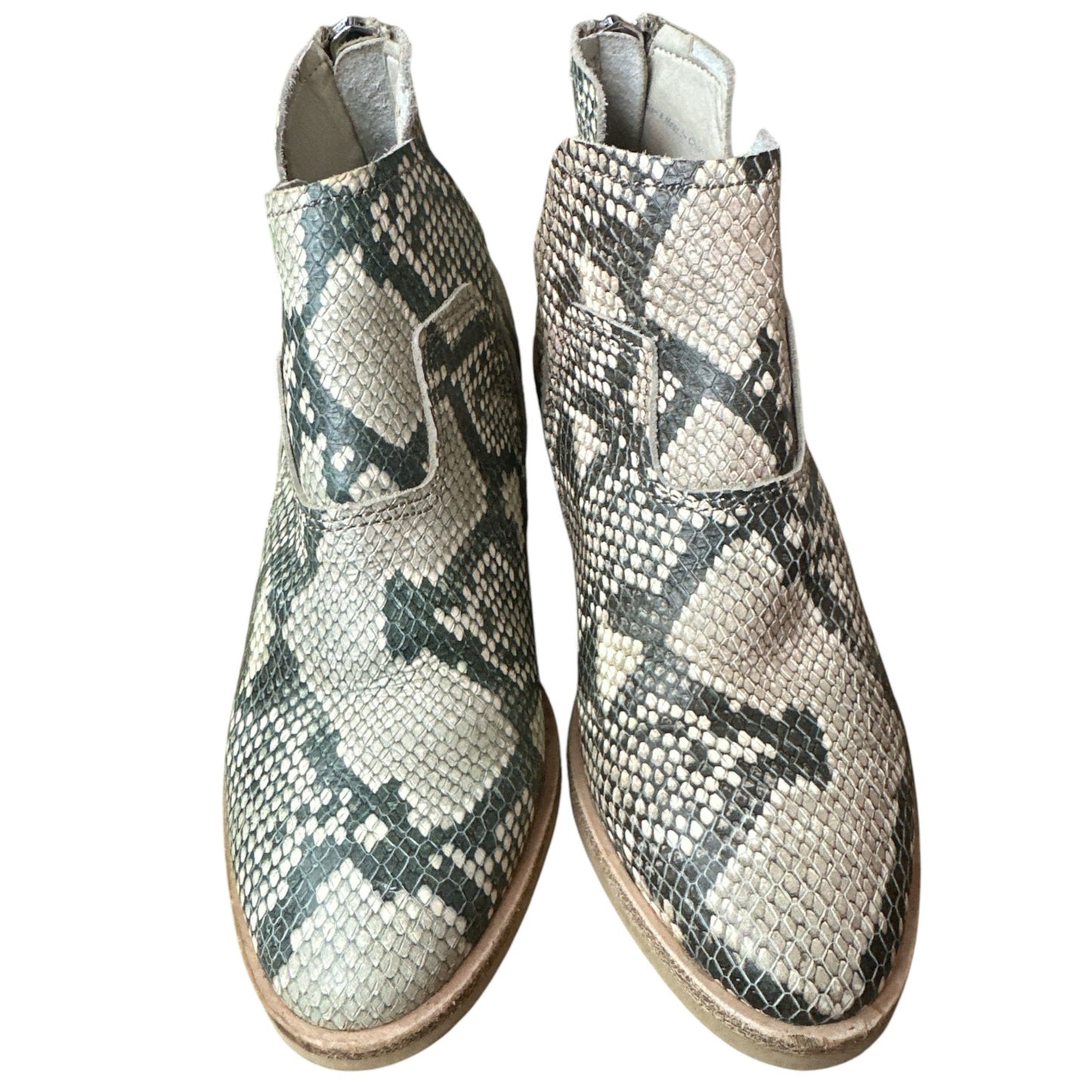 Women’s Dolce Vita Sonni Snake Skin Print Ankle Heeled Zip Up Bootie Size 6