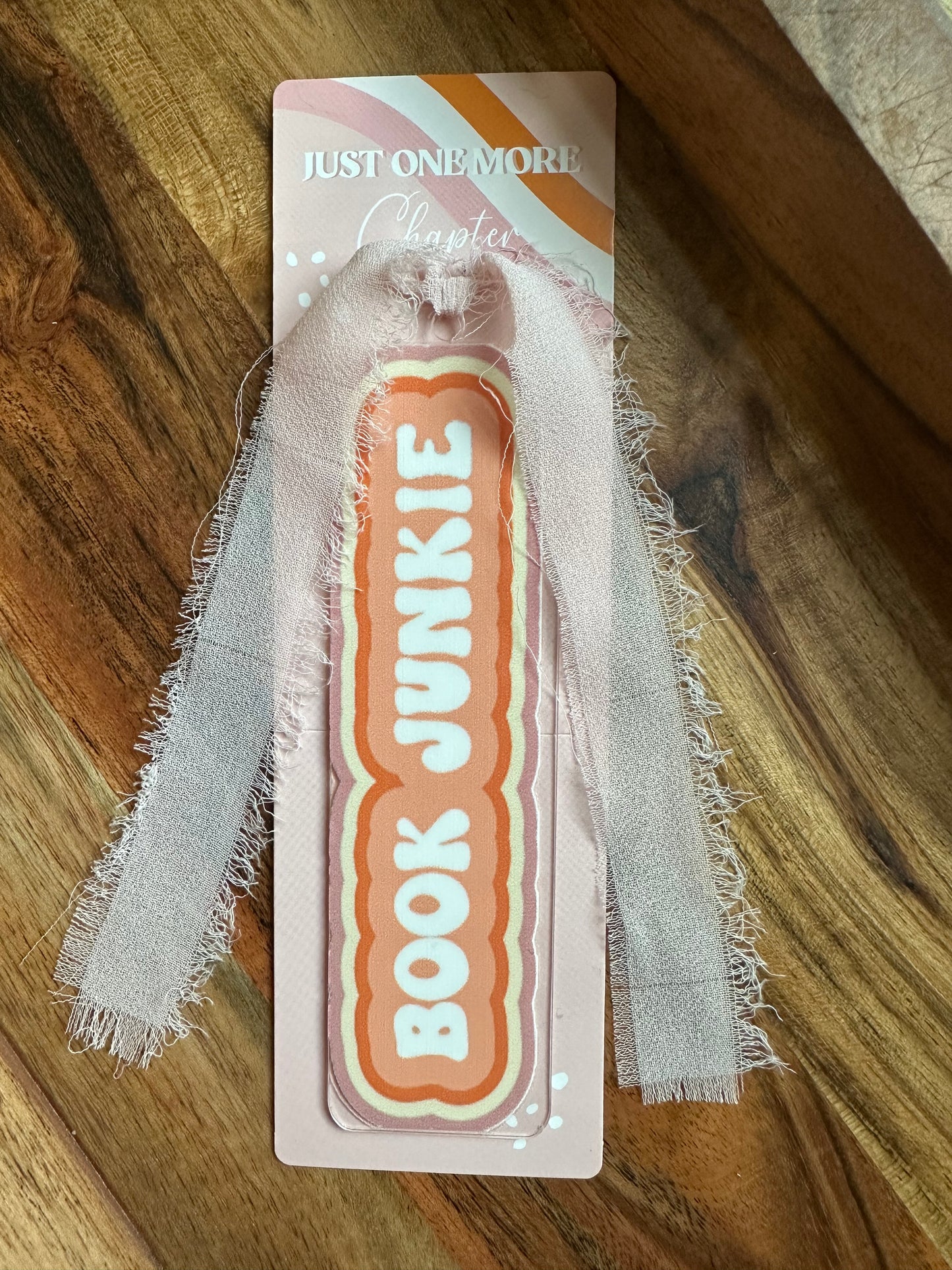 Handmade Clear Acrylic Bookmarks- Thin, Clear, Lightweight With Sayings + Ribbon or Tassel