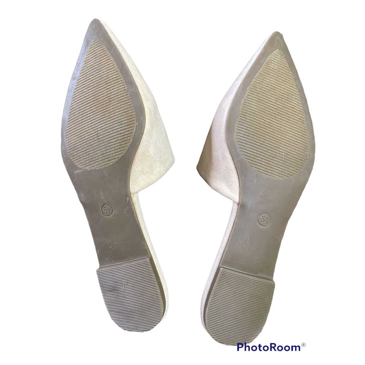 Lulu's White Cream Pointed Toe Slides Slip Ons Size 5.5