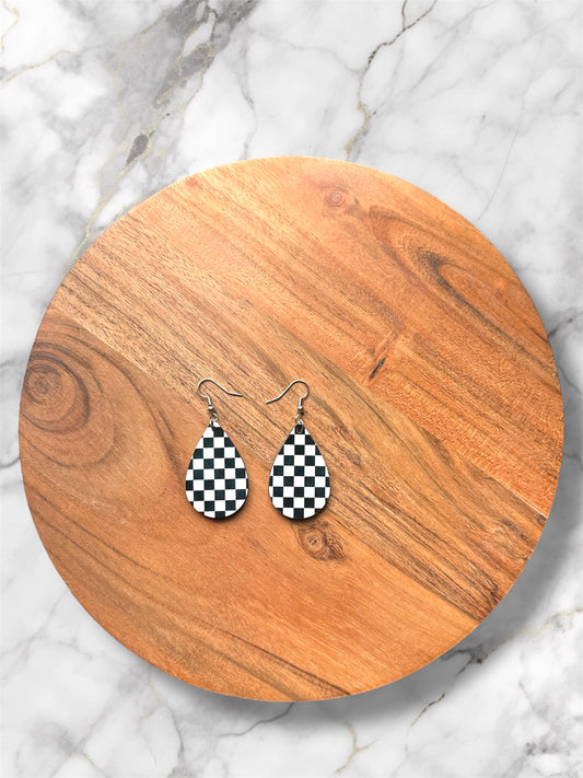 Handmade Sublimated MDF Teardrop Shaped Earrings –  Lightweight, Unique Jewelry