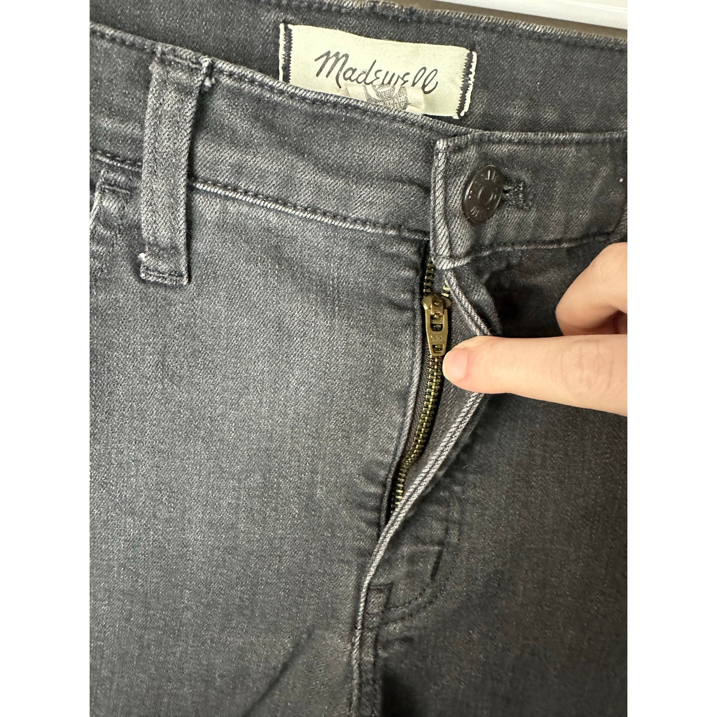 Madewell 9" Mid Rise Roadtripper Skinny Denim Stretch Jeans Dark Black Size 30