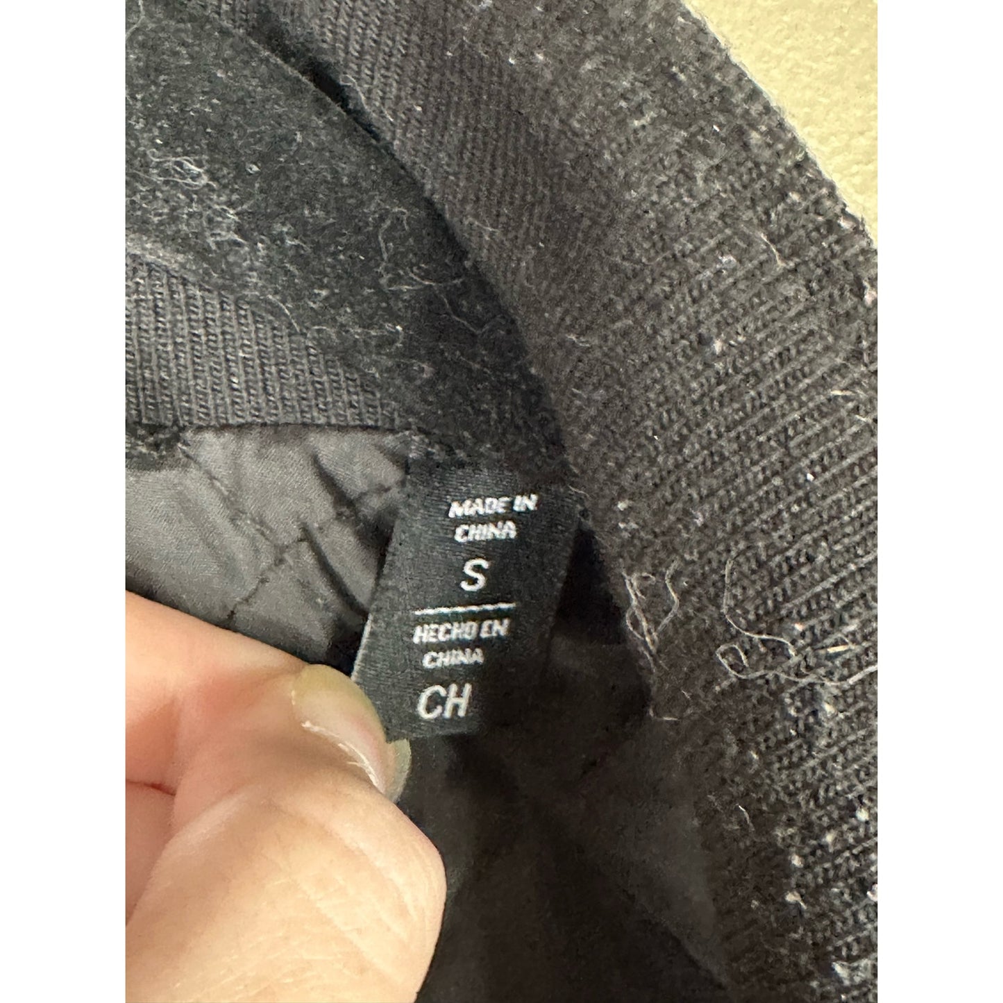 Women’s DKNY Black Zip Up Faux Leather Long Sleeve Bomber Jacket Size Small