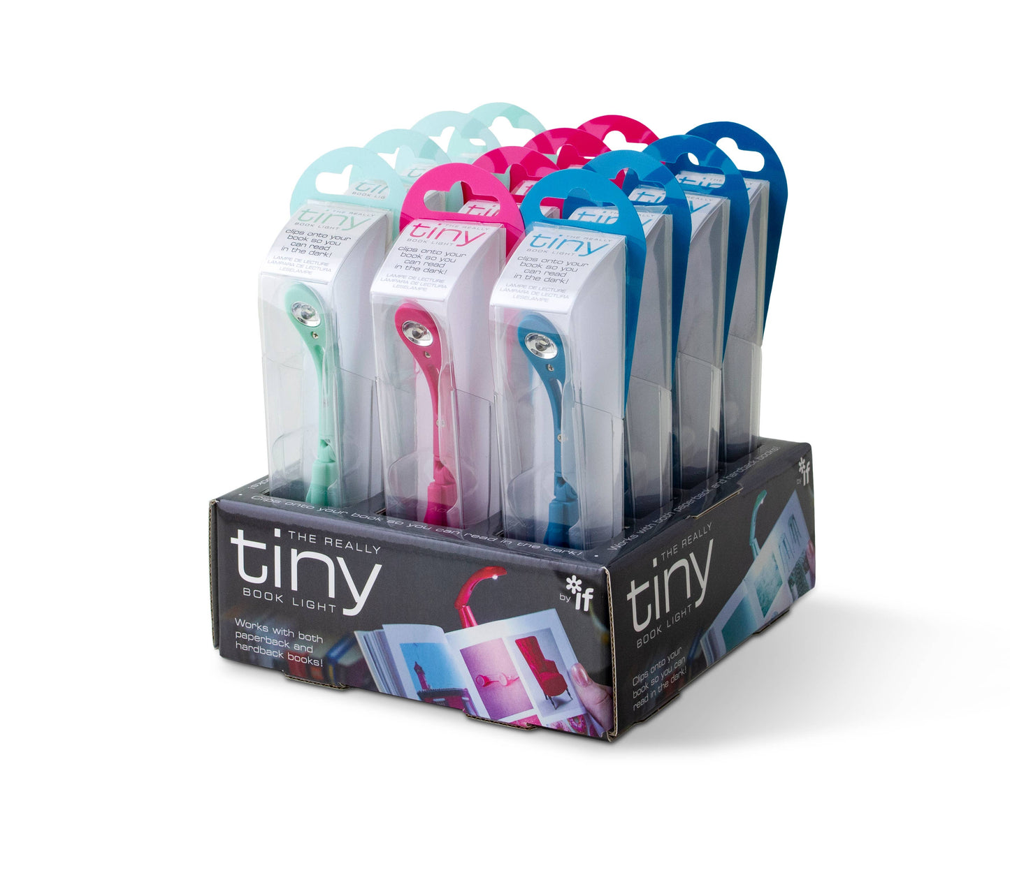 Really Tiny Clip On Adjustable Book Reading Light- Pink, Blue & Mint
