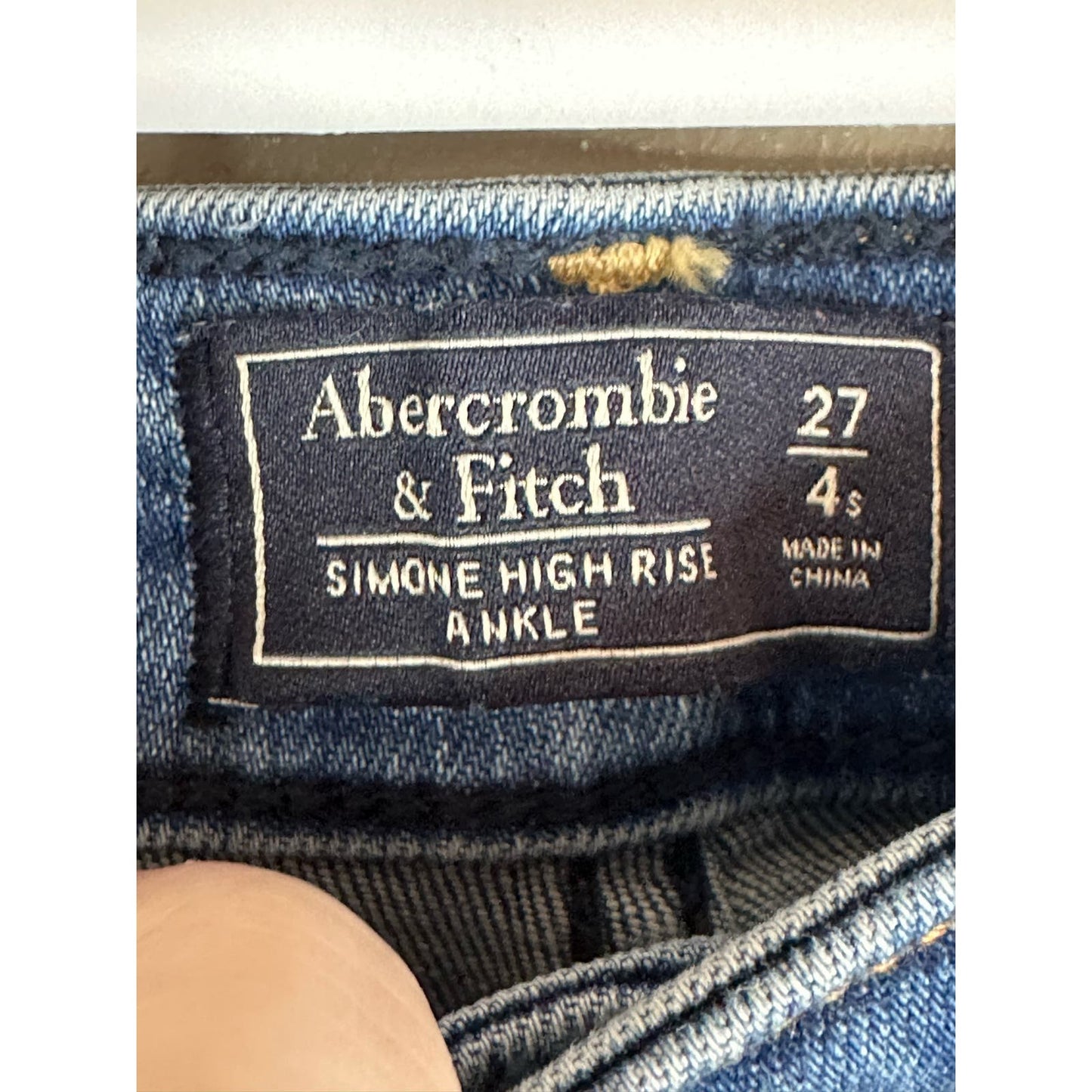 Abercrombie & Fitch Distressed Simone High Rise Ankle Blue Jeans Size 27/4S