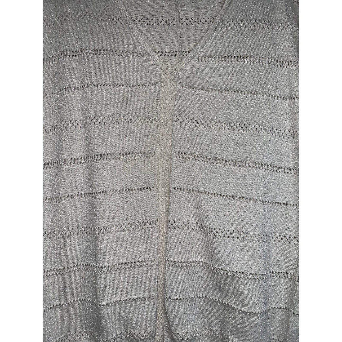 Torrid Short Dolman Sleeve Sparkly Cream/White Sweater Blouse Size 1X