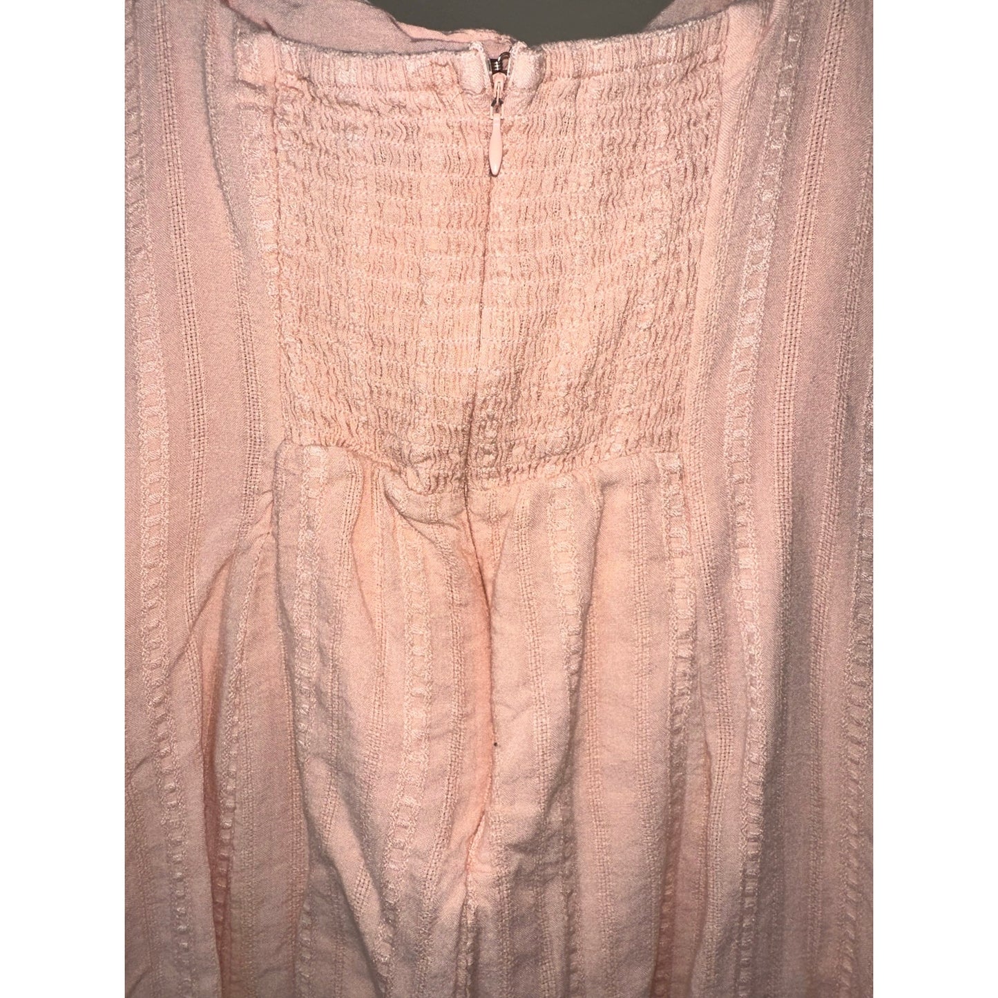 Lulu’s Pink/ Peach Tie Detail Short Sleeve Off Shoulder Mini Dress Size Small