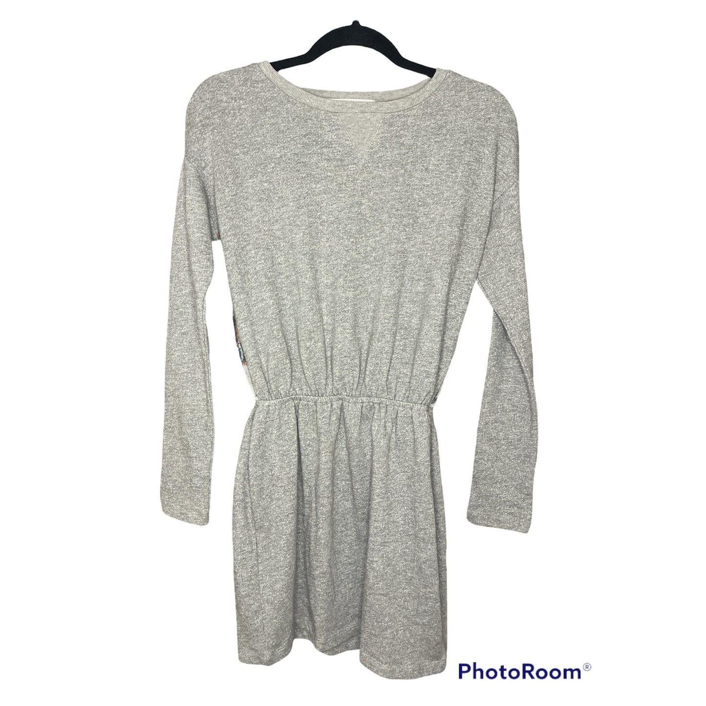 BCBGeneration Long Sleeve Grey Fit Flare Mini Dress XS