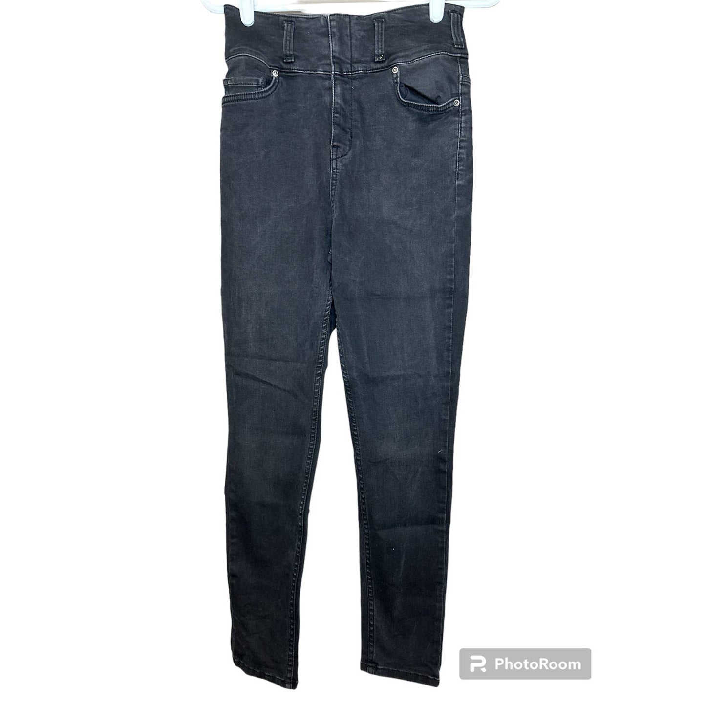 We The Free Black Zip Up High Waisted Skinny Jeans Size 28