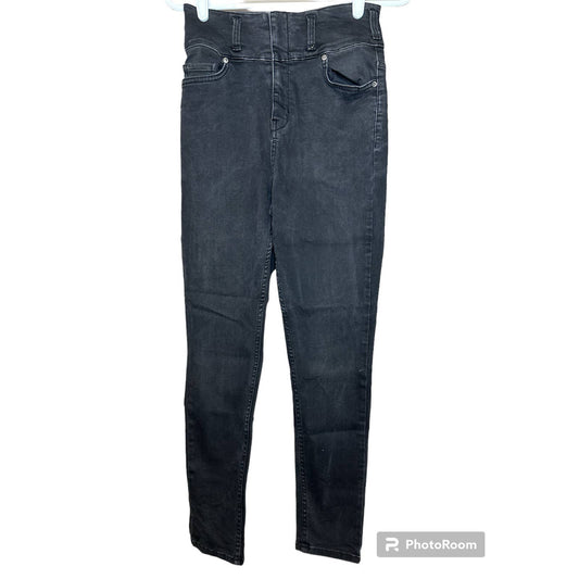 We The Free Black Zip Up High Waisted Skinny Jeans Size 28