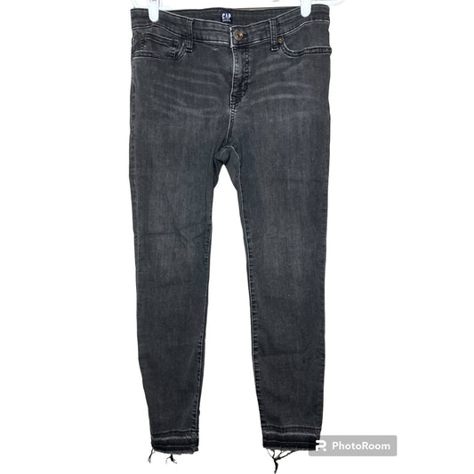 Gap Denim Black Raw Hem Denim Legging Jeans Size 31