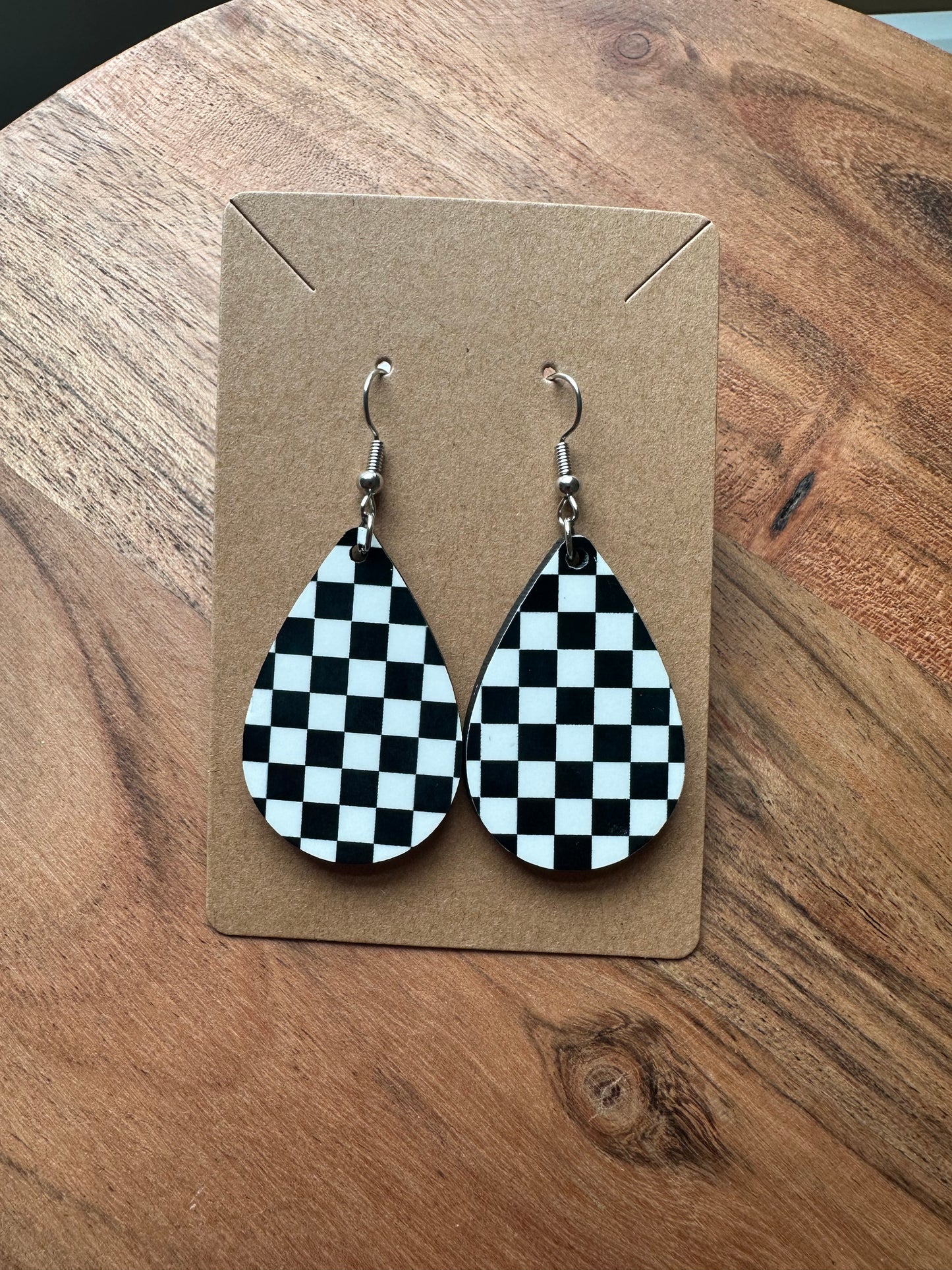 Handmade Sublimated MDF Teardrop Shaped Earrings –  Lightweight, Unique Jewelry