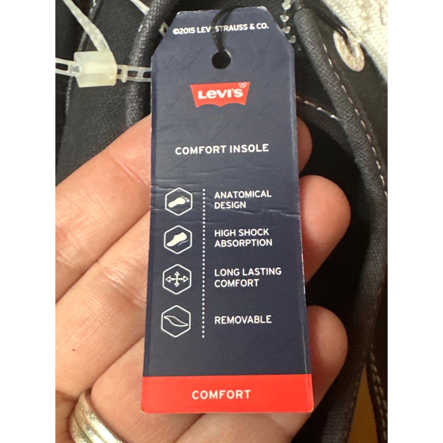 NWT Men’s Levi’s Blue White Canvas Lace up Leather Detail Casual Sneaker Size 13