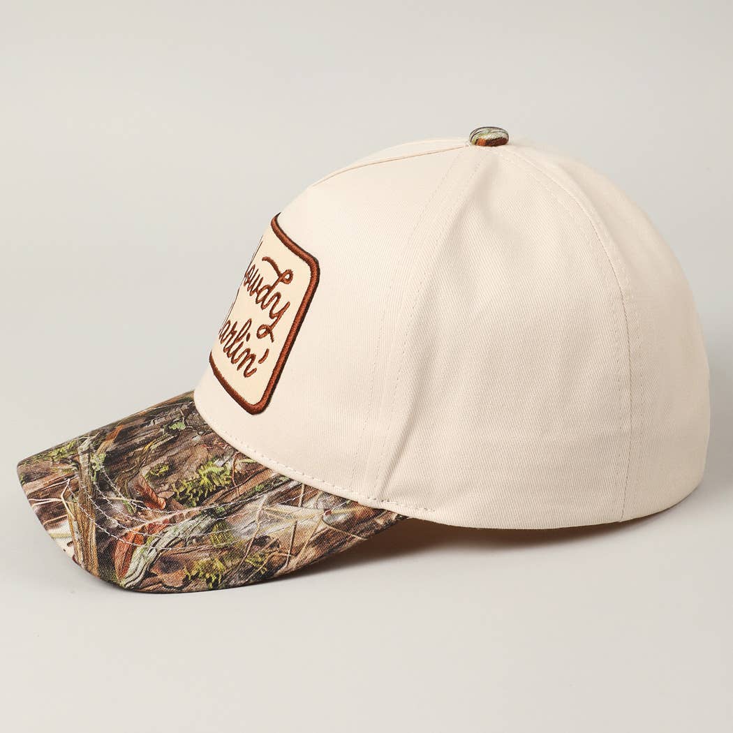 Howdy Darlin' Embroidery Patch Camoflauge Cream Realtree Baseball Hat
