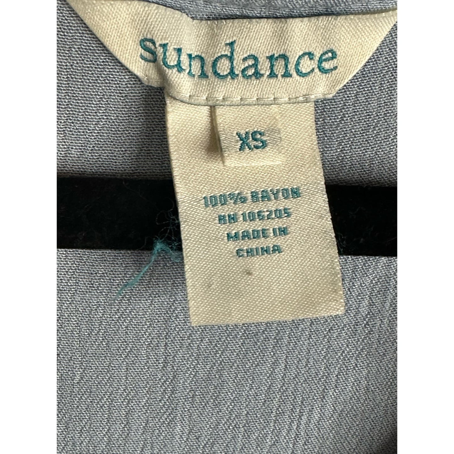 Sundance Blue V Neck Tassels Long Flowy Sleeves Blouse Size XS