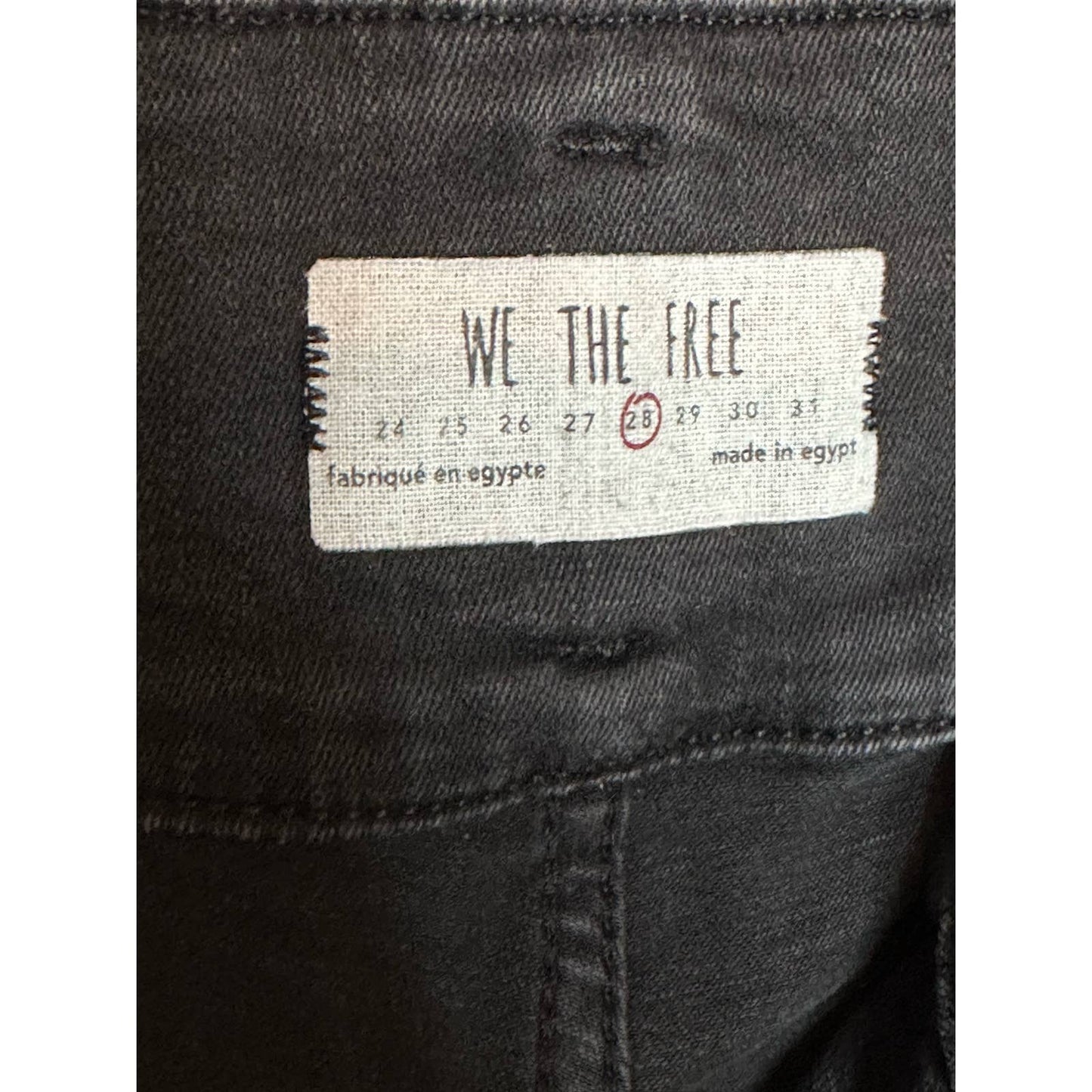 We The Free Black Zip Up High Waisted Skinny Jeans Size 28