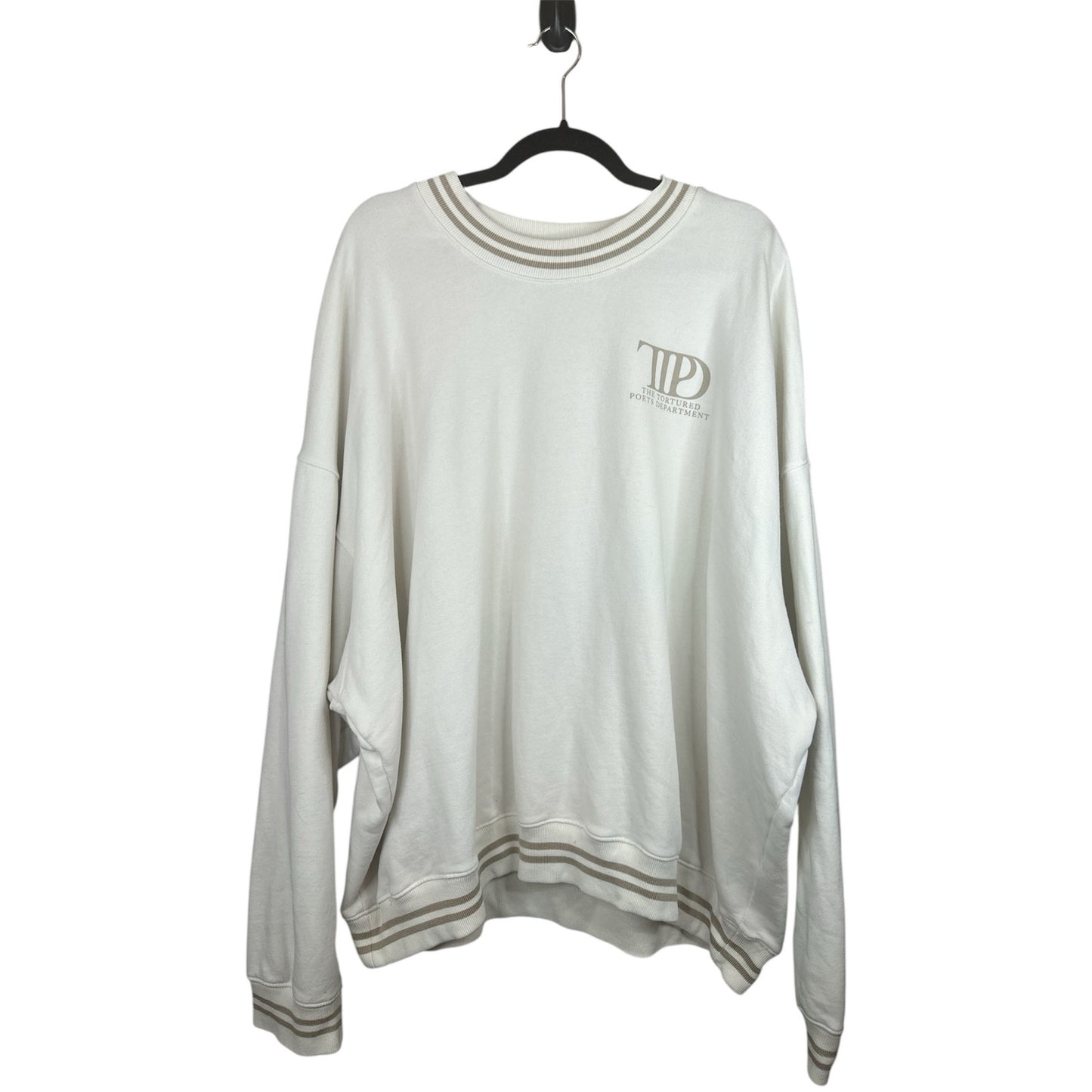 Taylor Swift ‘Tortured Poets Department’ Cream Beige Crewneck Pullover Size 3XL