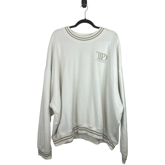 Taylor Swift ‘Tortured Poets Department’ Cream Beige Crewneck Pullover Size 3XL