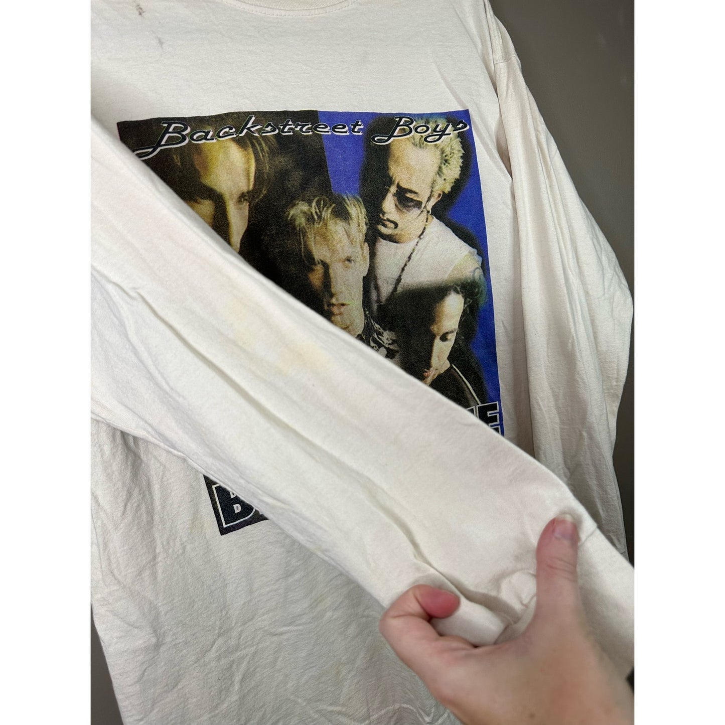 Backstreet Boys Y2K 2001 Tour Concert Band Tee Long Sleeve ‘Black & Blue’ Size L