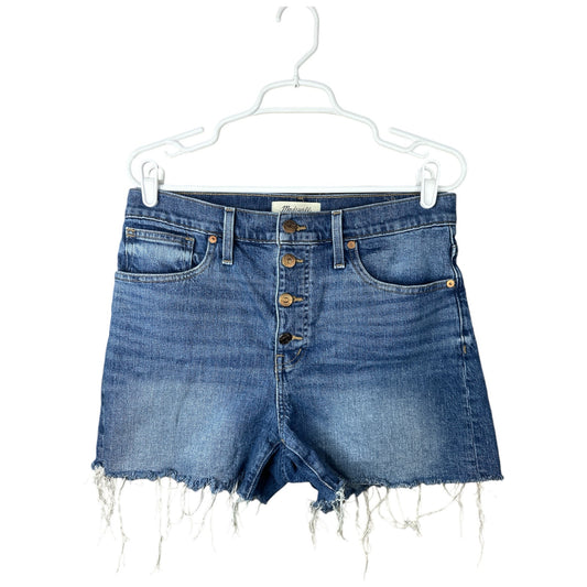 Madewell Button Front Fly Raw Hem High Rise 'Burke Wash' Denim Shorts Size 29
