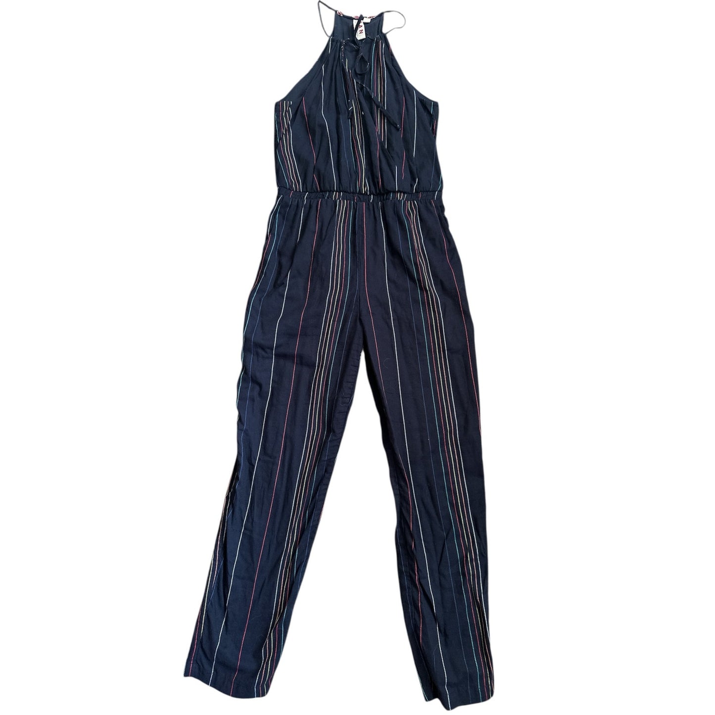 Dolan Made in USA Blue Stripe Sleeveless Pants Romper Crop Jumpsuit Size XS