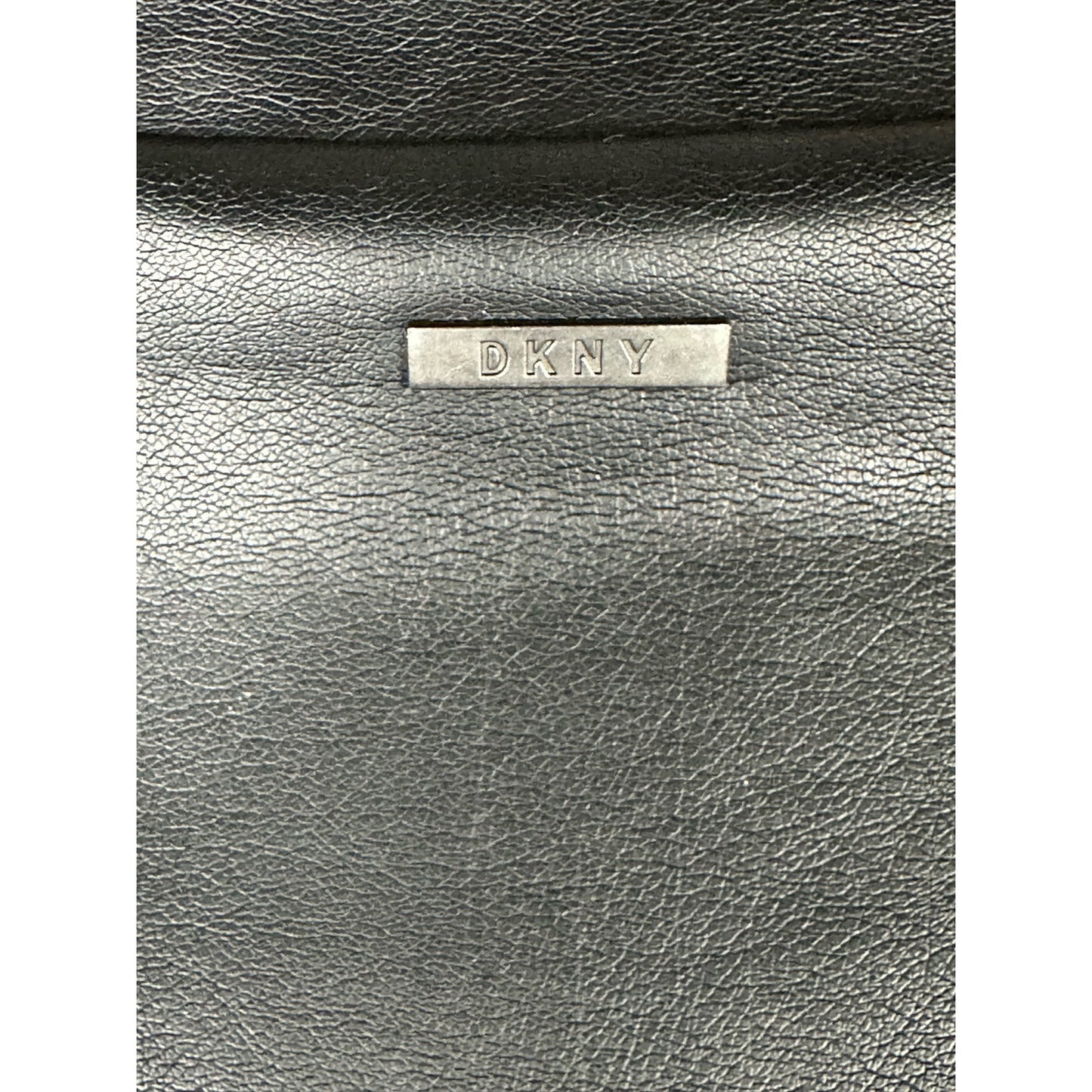 Women’s DKNY Black Zip Up Faux Leather Long Sleeve Bomber Jacket Size Small