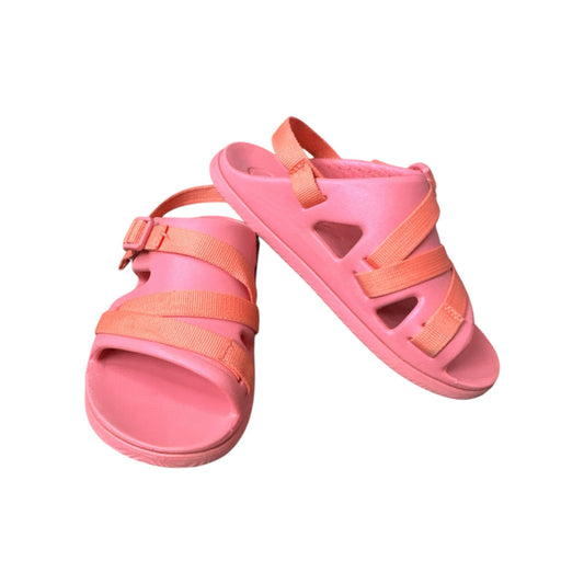 Big Kid’s Chaco Chillos Sport Slip On Sling Back Sandal Pink Orange Size 5