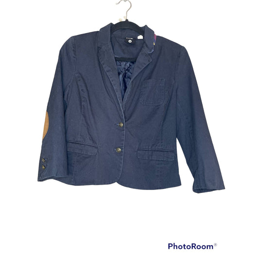 BDG Urban Outfitters Navy Blue Long Sleeve Elbow Patches Blazer Size Medium
