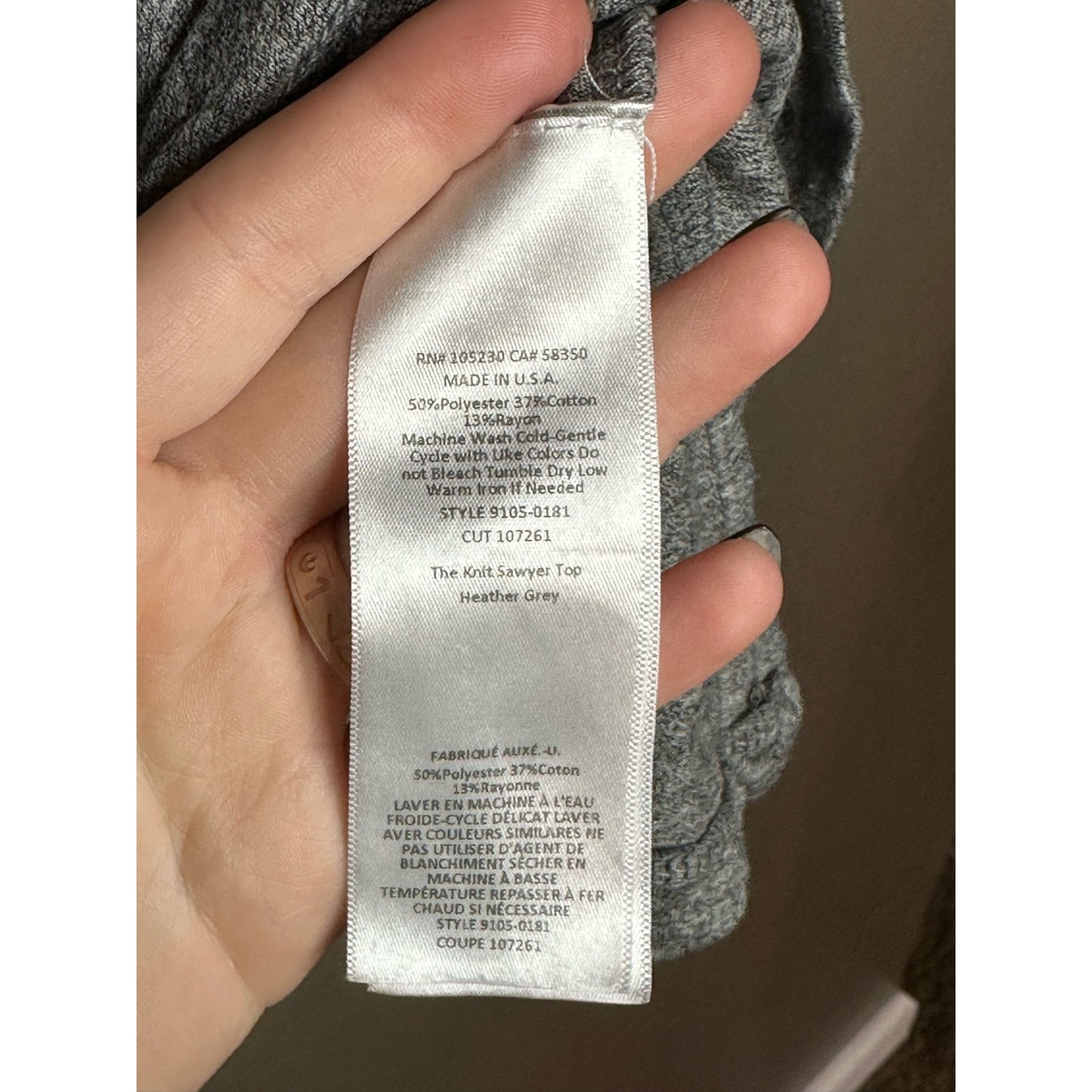 Current/ Elliot Grey Short Sleeve Scrunch Waist Blouse Size 0