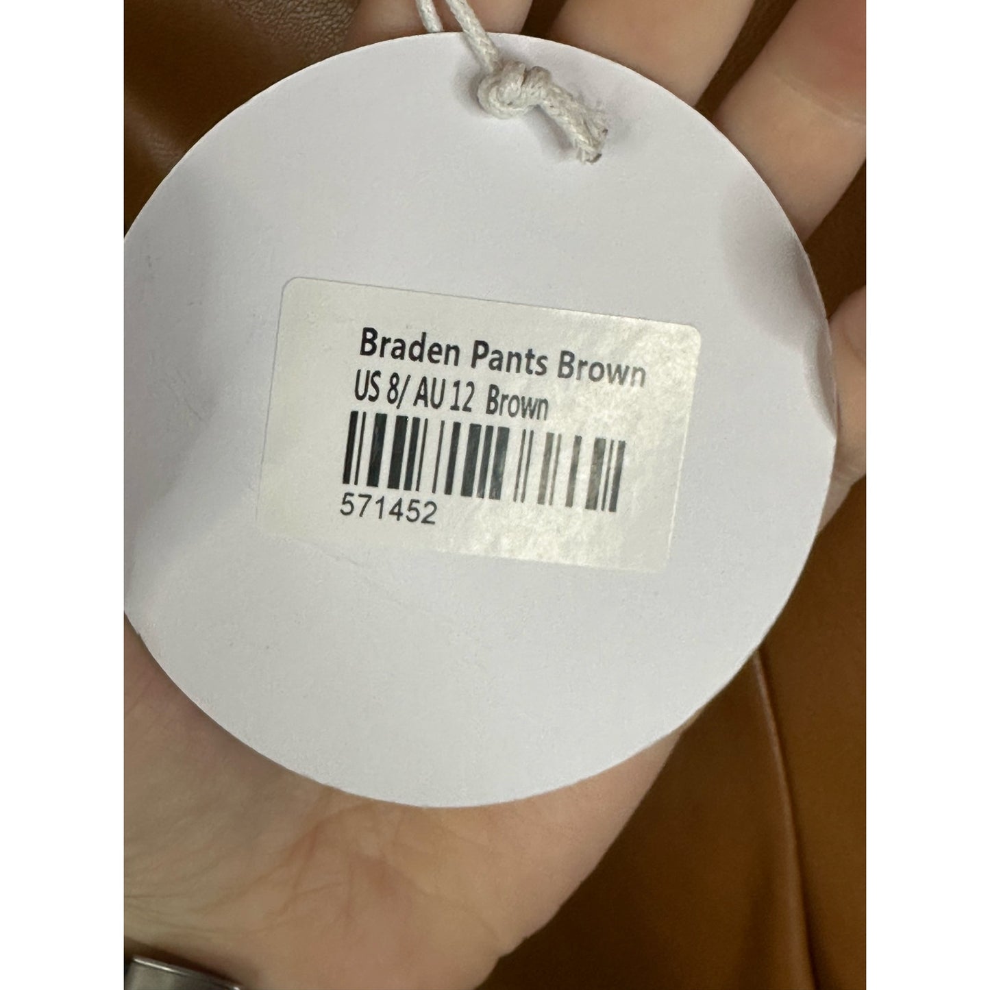 NWT Princess Polly Brown Vegan Leather ‘Braden’ Flare Bootcut Pants Size 8