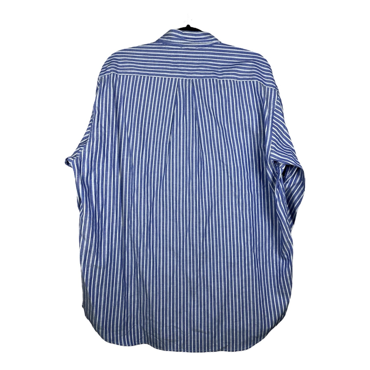 Men’s Tommy Hilfiger Blue Stripe Button Down Long Sleeve Dress Shirt Size L