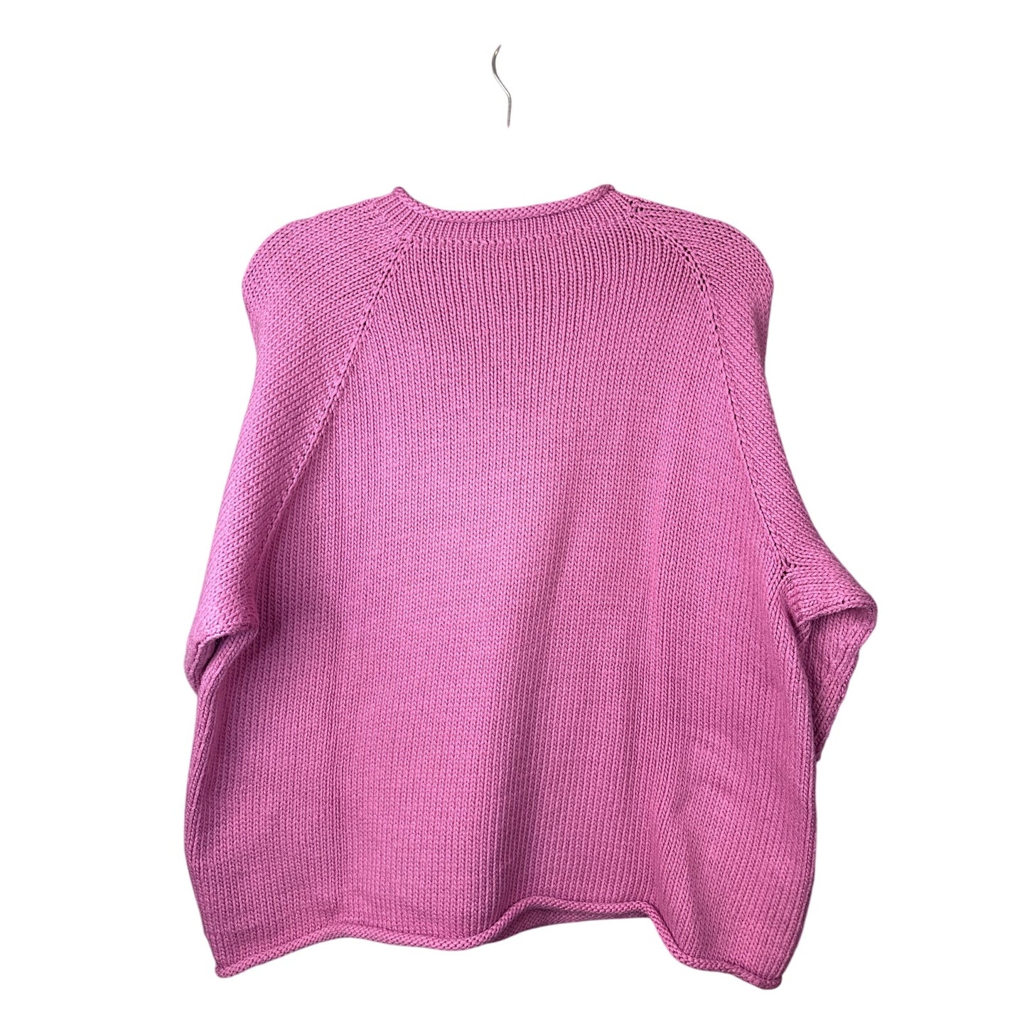Handmade Heavy Knitted Long Sleeve Thick Pink Pullover Sweater Size L/XL