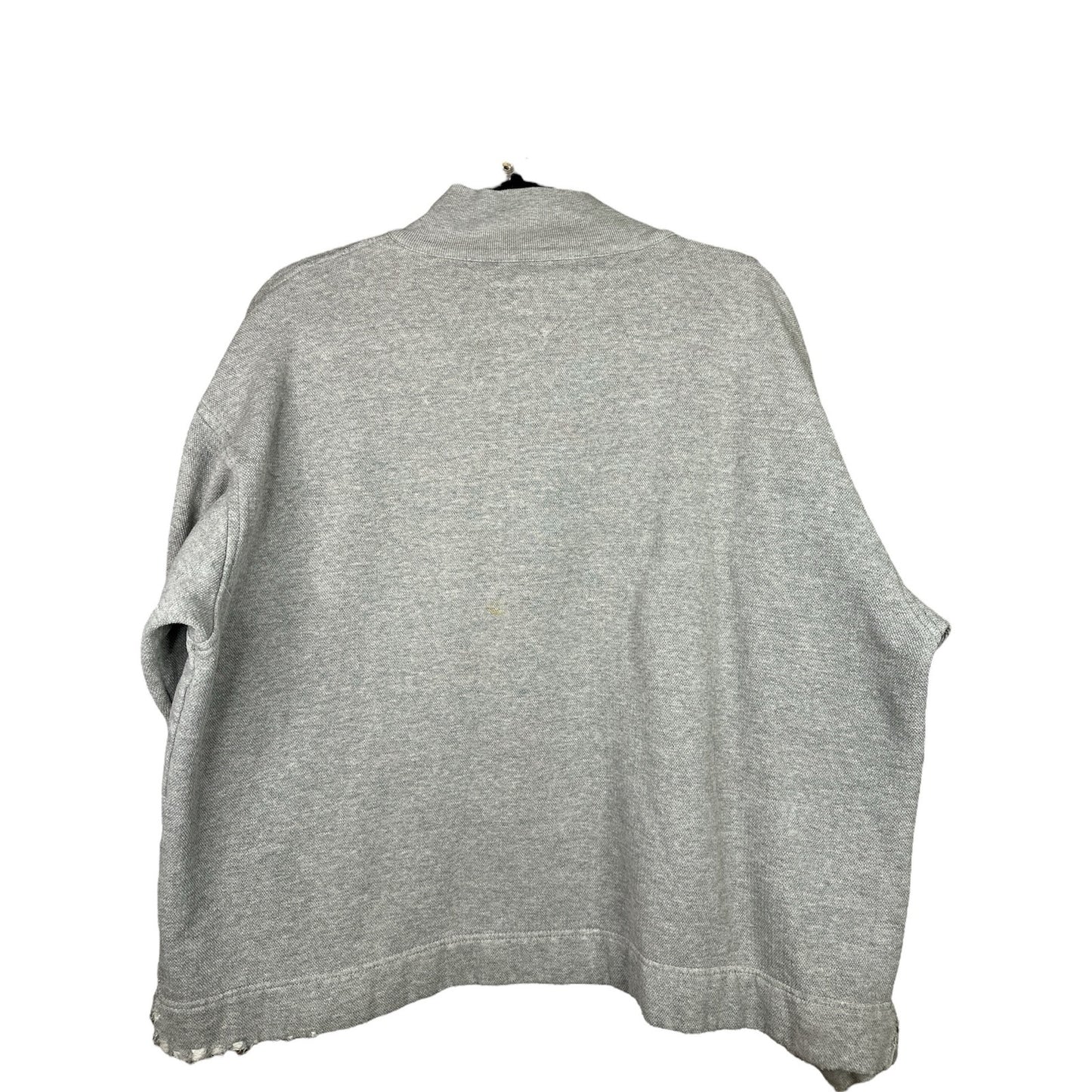 Tommy Hilfiger Grey Long Sleeve Quarter Zip Pullover Distressed Size XL