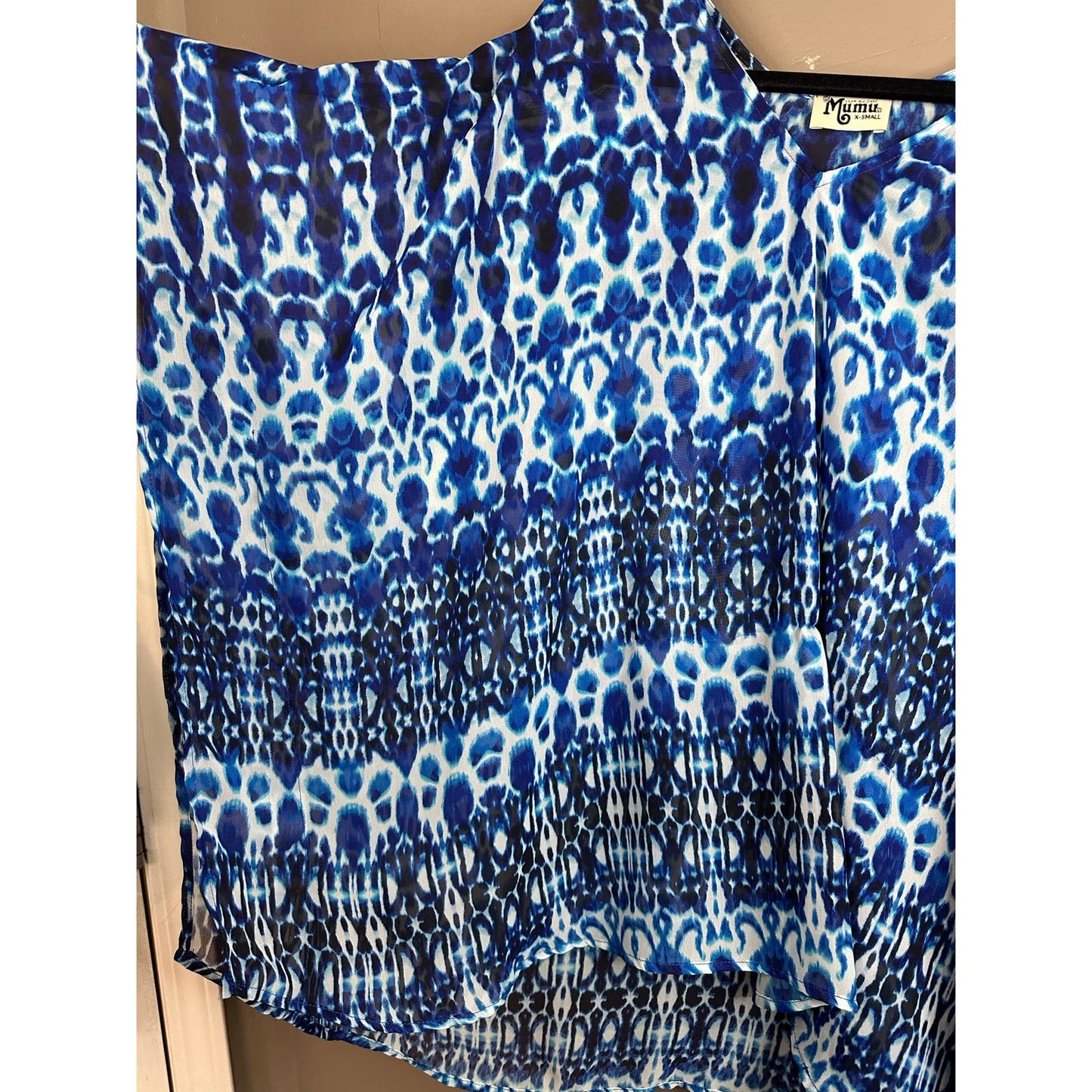 Show Me Your Mumu Peta Tunic World Tour Blue White Short Sleeve Size XS