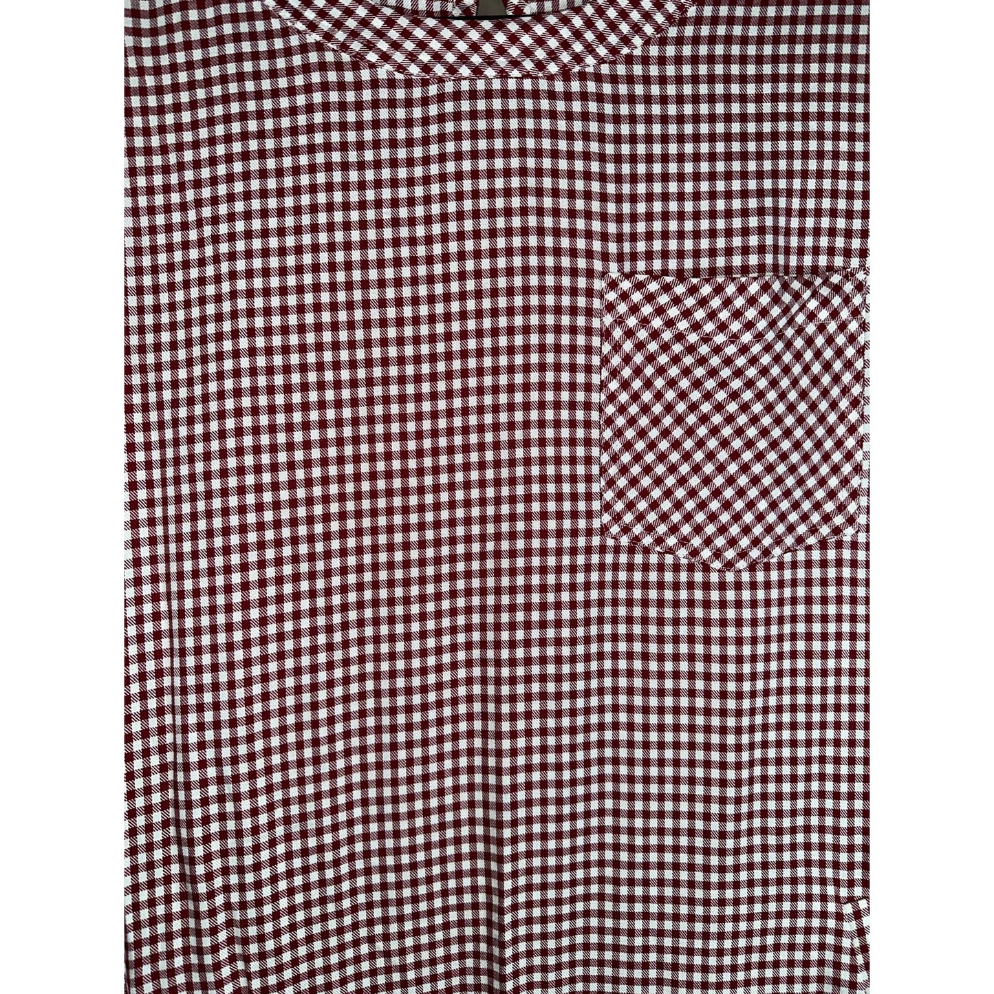 Madewell Red White Plaid Gingham Print Short Sleeve Shirt Dress Size Small