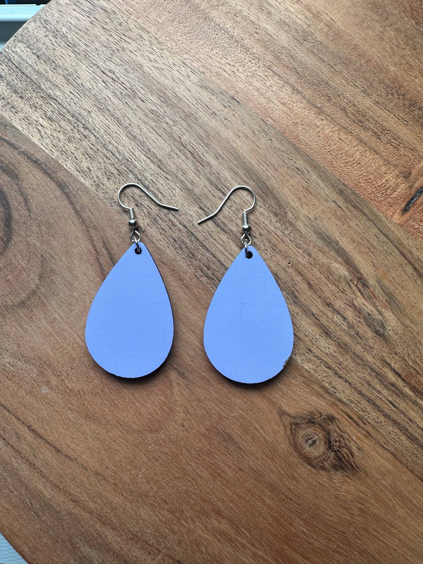 Handmade Sublimated MDF Teardrop Shaped Earrings –  Lightweight, Unique Jewelry