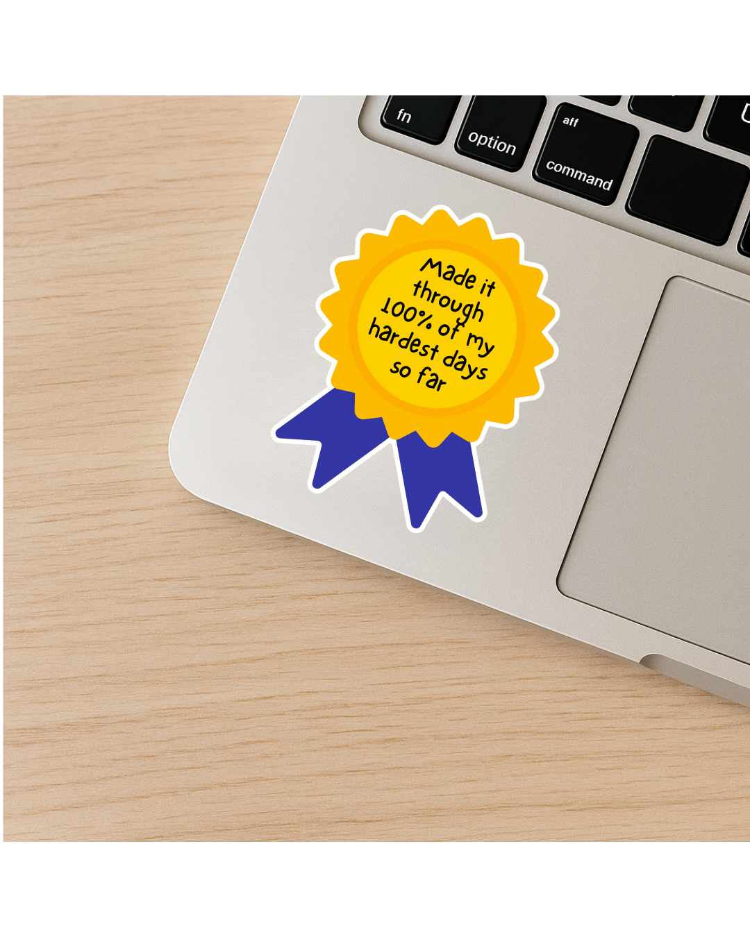 Made it through 100% of my hardest days award sticker