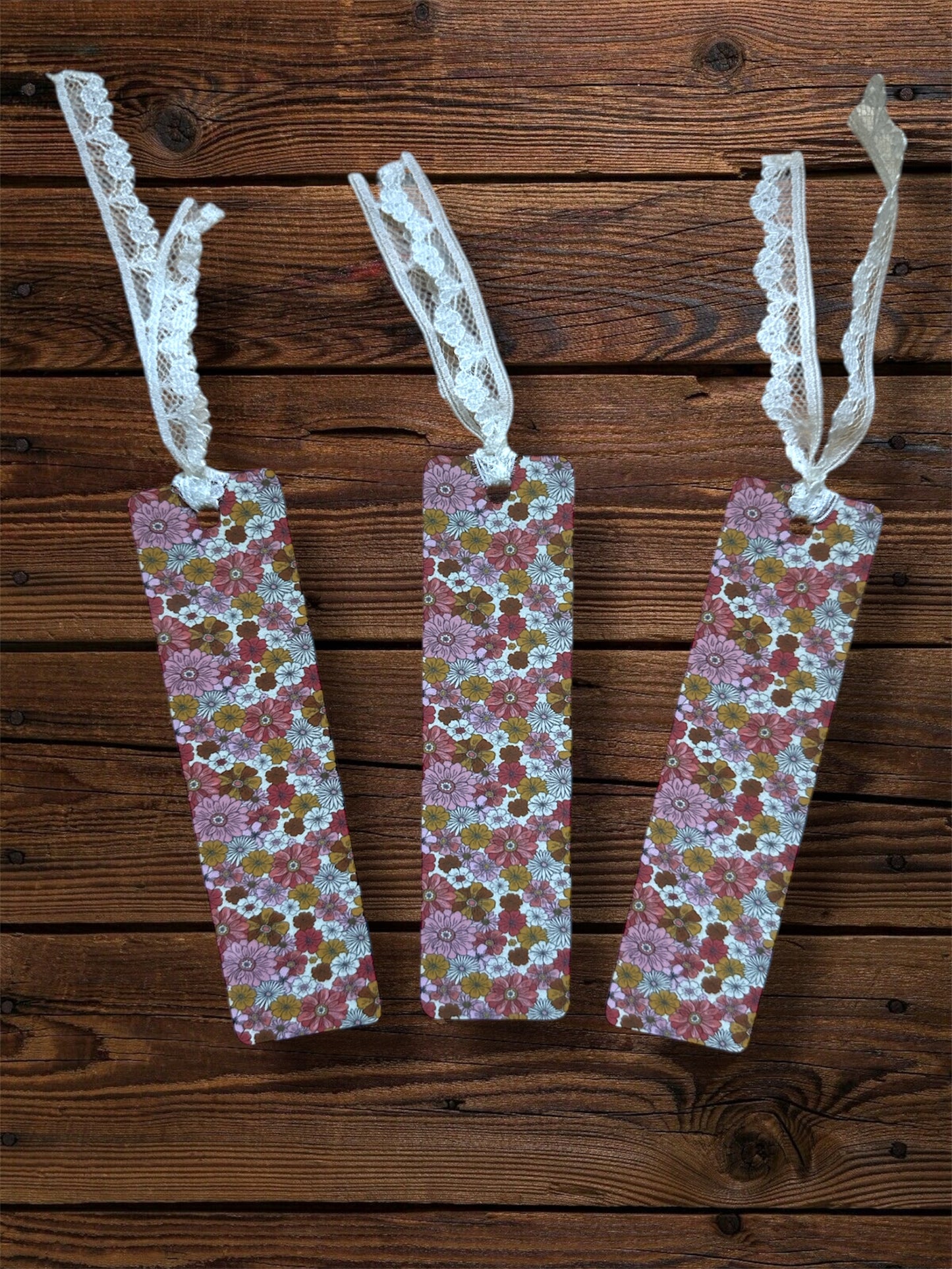 Handmade Pink Floral Print 'Blush Bloom' Bookmark- Gift for Book Lovers!