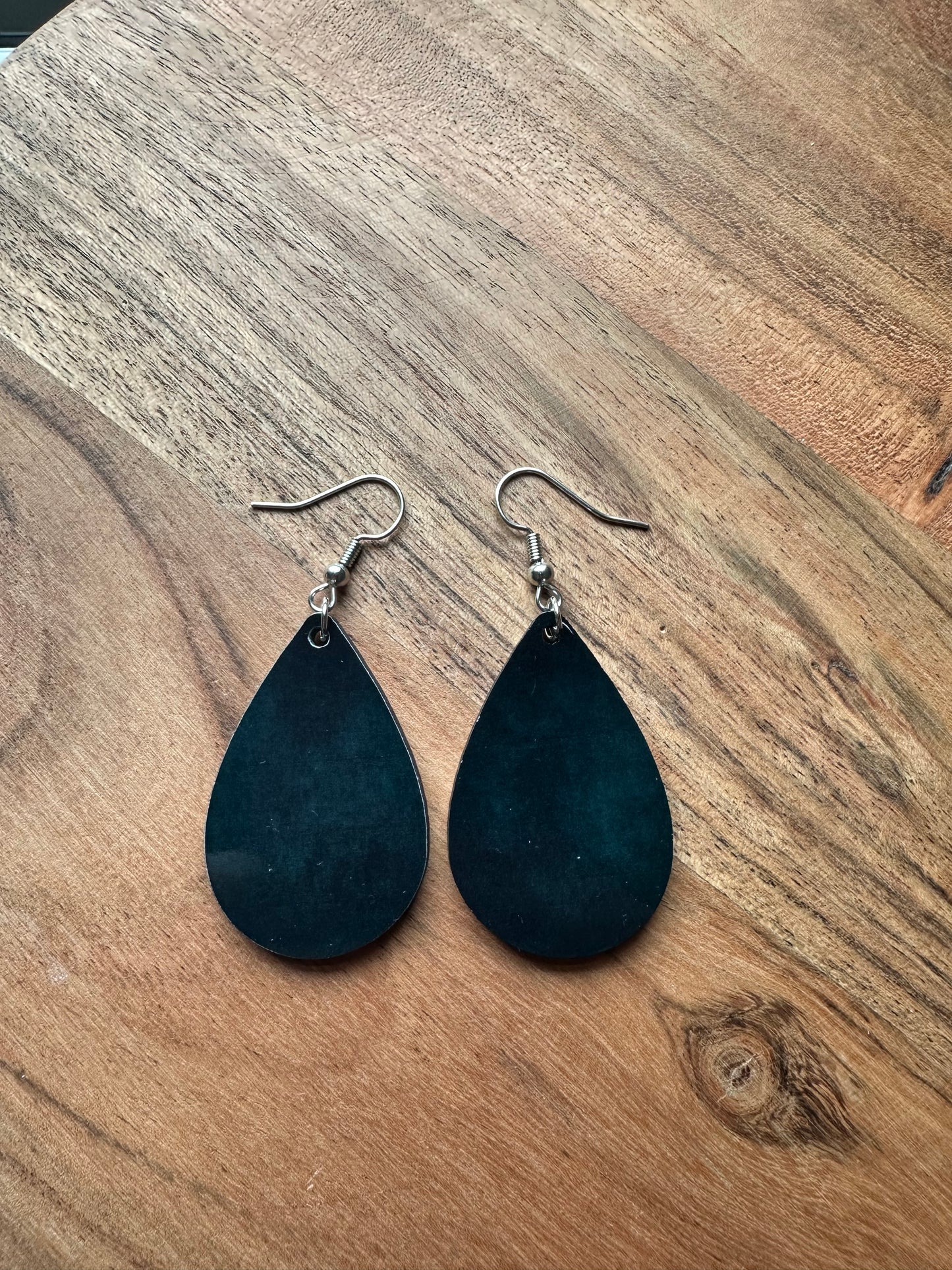 Handmade Sublimated MDF Teardrop Shaped Earrings –  Lightweight, Unique Jewelry