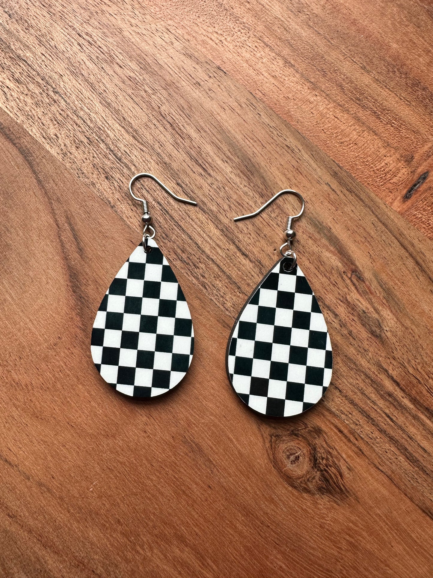 Handmade Sublimated MDF Teardrop Shaped Earrings –  Lightweight, Unique Jewelry