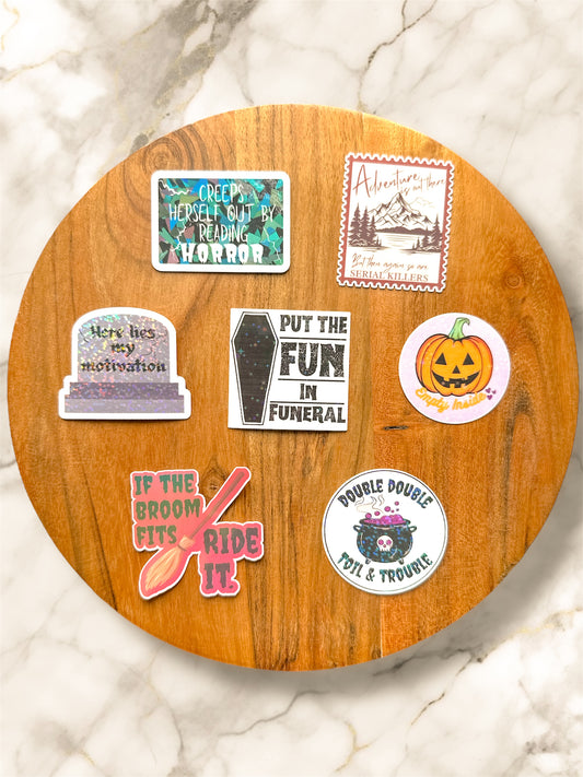 Seasonal Sneak Peek: Halloween/ Fall Handmade Vinyl Stickers – Waterproof Stickers for Laptops, Water Bottles, Journals & Gifts