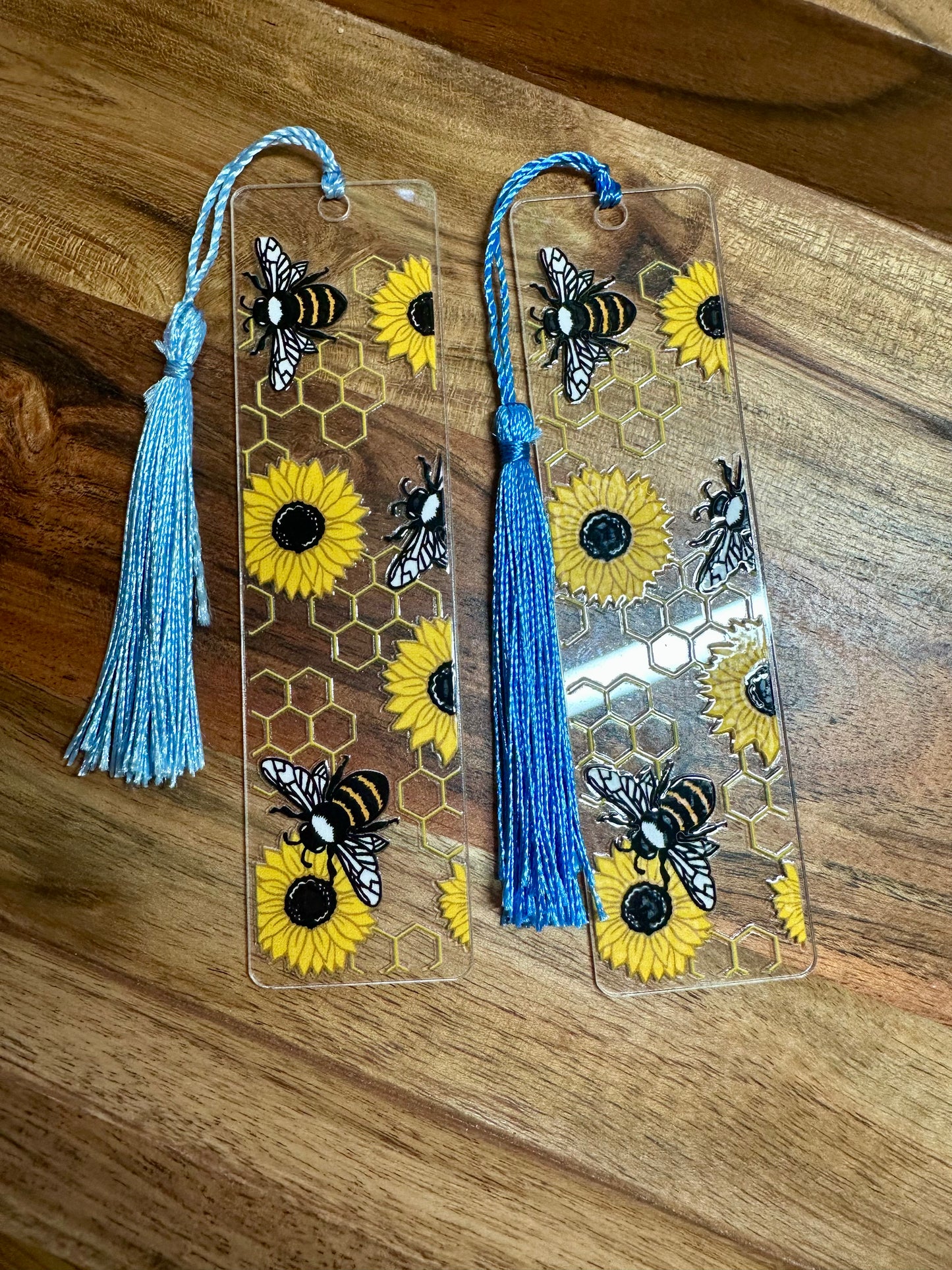Handmade Clear Acrylic Bookmarks- Thin, Clear, Lightweight With Sayings + Ribbon or Tassel