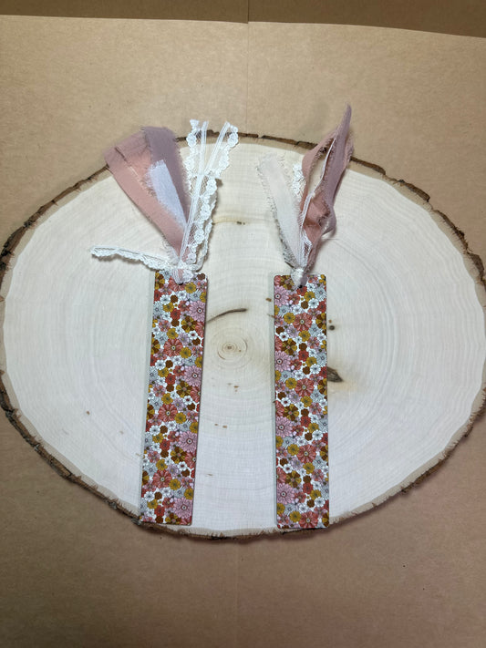 Handmade Pink Floral Print 'Blush Bloom' Bookmark- Gift for Book Lovers!