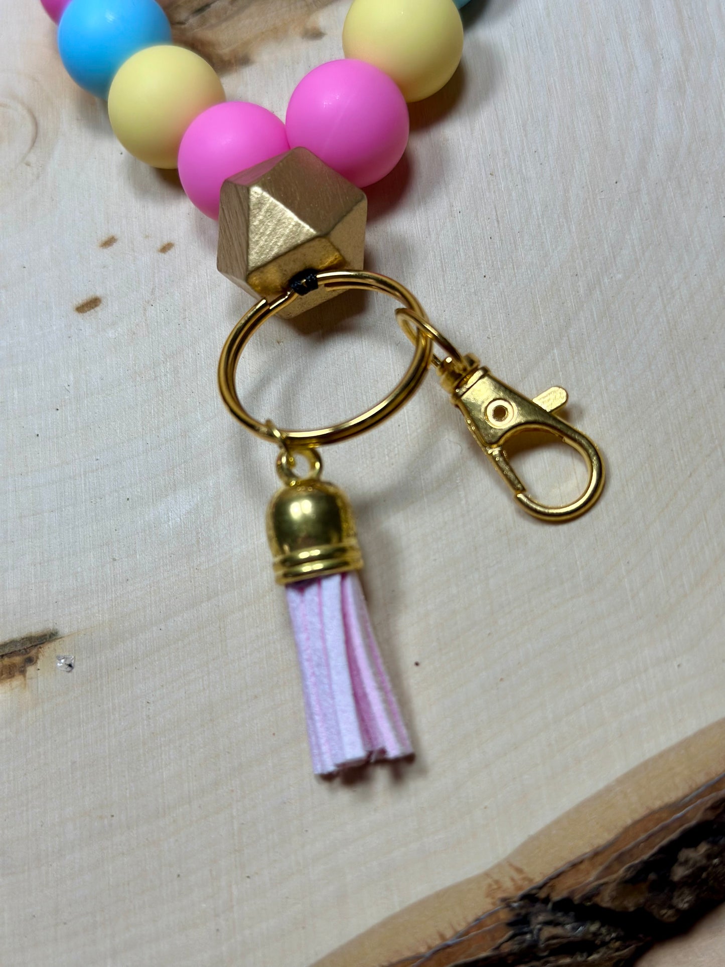 ✨Easter Collection✨- Silicone Beaded Teardrop Shaped Hatched Baby Chick Wristlet Keychain