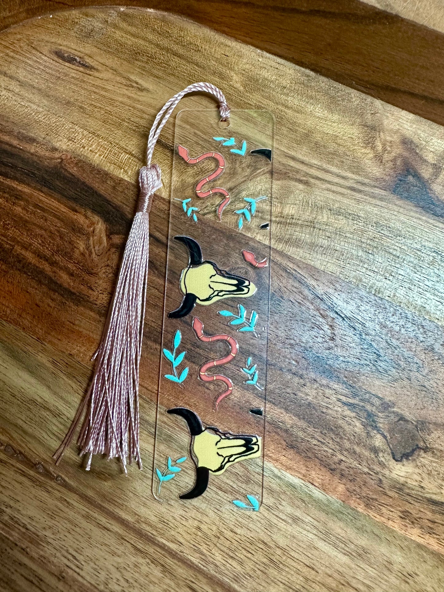 Handmade Clear Acrylic Bookmarks- Thin, Clear, Lightweight With Sayings + Ribbon or Tassel