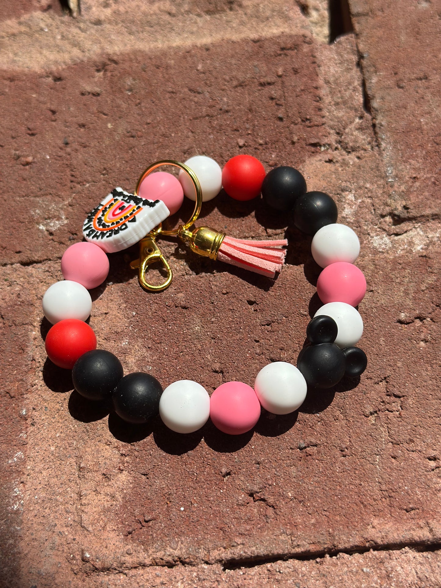 Silicone Beaded Wristlet Keychain| Dream is A Wish Your Heart Makes