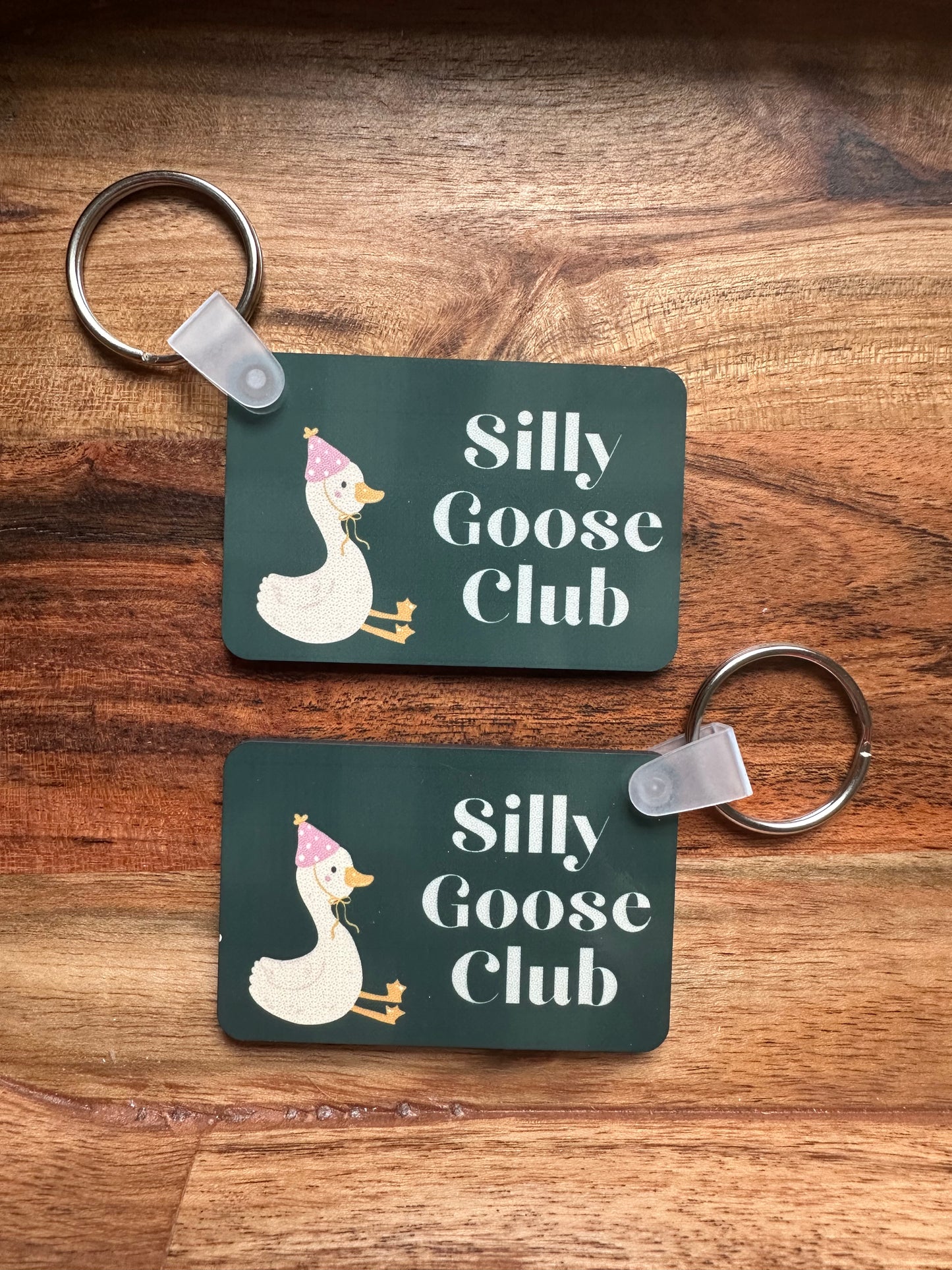 Handmade Hardboard Sublimated Keychain- ‘Silly Goose Club’