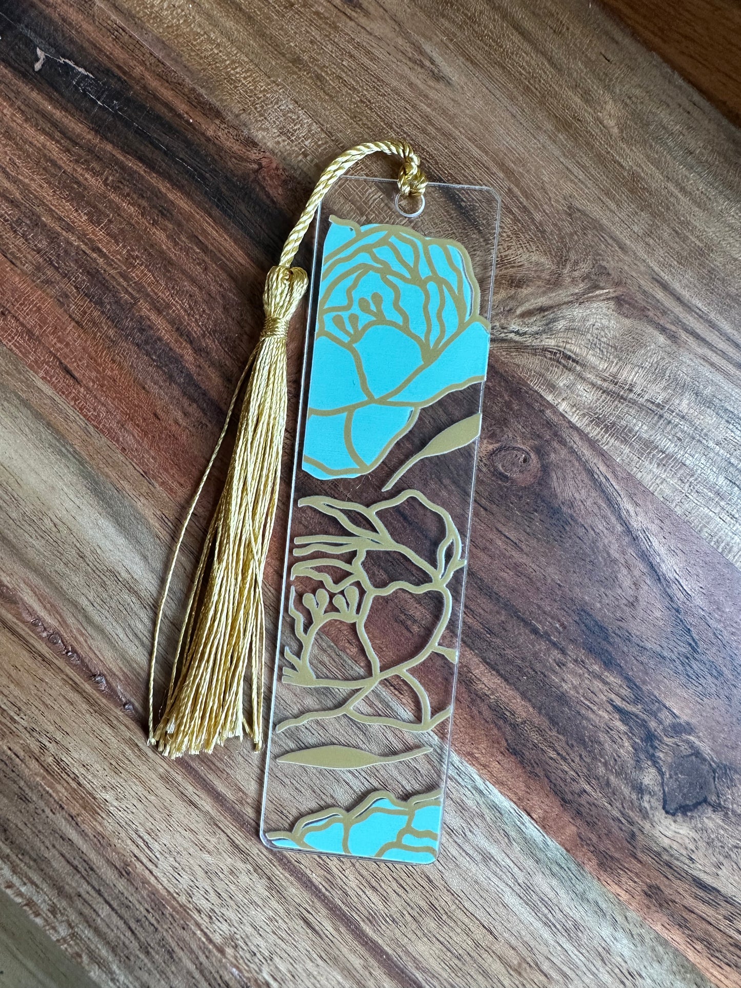 Handmade Clear Acrylic Bookmarks- Thin, Clear, Lightweight With Sayings + Ribbon or Tassel