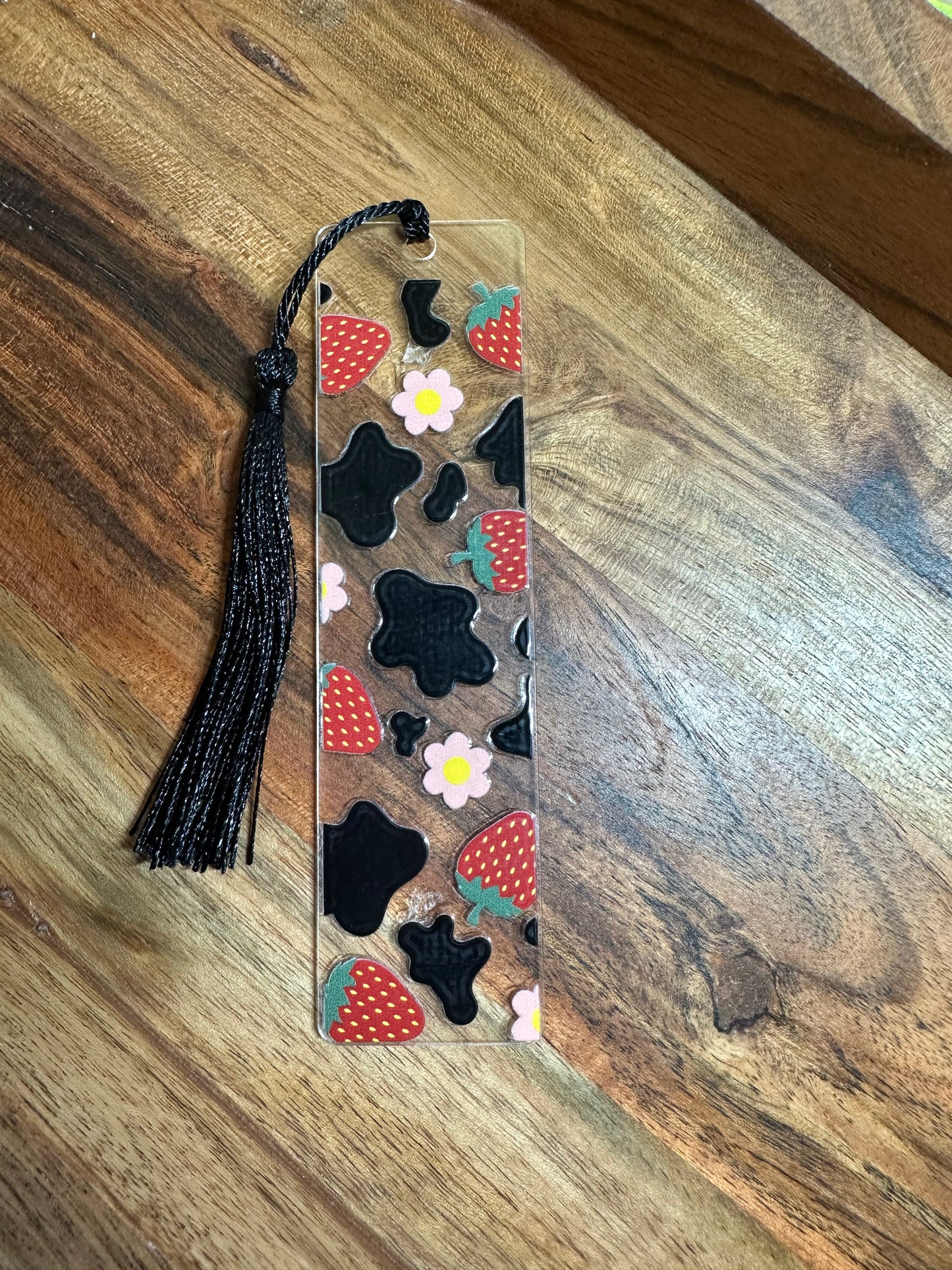 Handmade Clear Acrylic Bookmarks- Thin, Clear, Lightweight With Sayings + Ribbon or Tassel