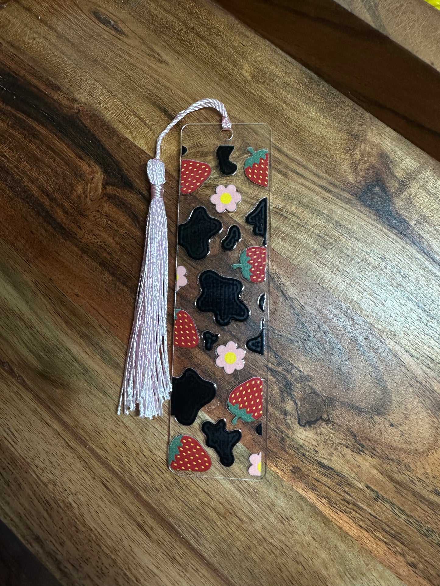 Handmade Clear Acrylic Bookmarks- Thin, Clear, Lightweight With Sayings + Ribbon or Tassel